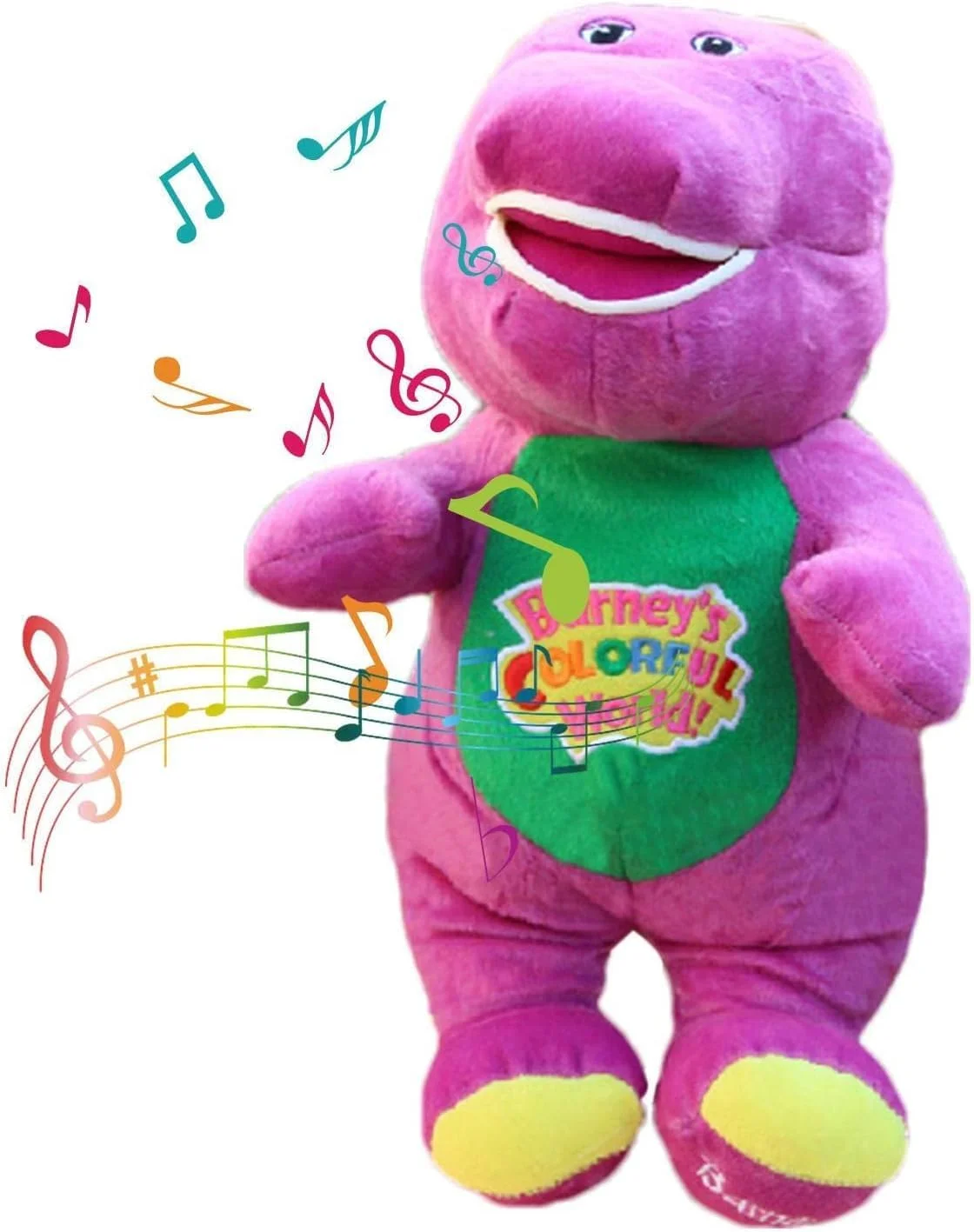 عروسک آوازخوان بارنی - دایناسور بنفش، عروسک آوازخوان "دوستت دارم"، هدیه برای طرفداران، دکوراسیون منزل 30 سانتی متر