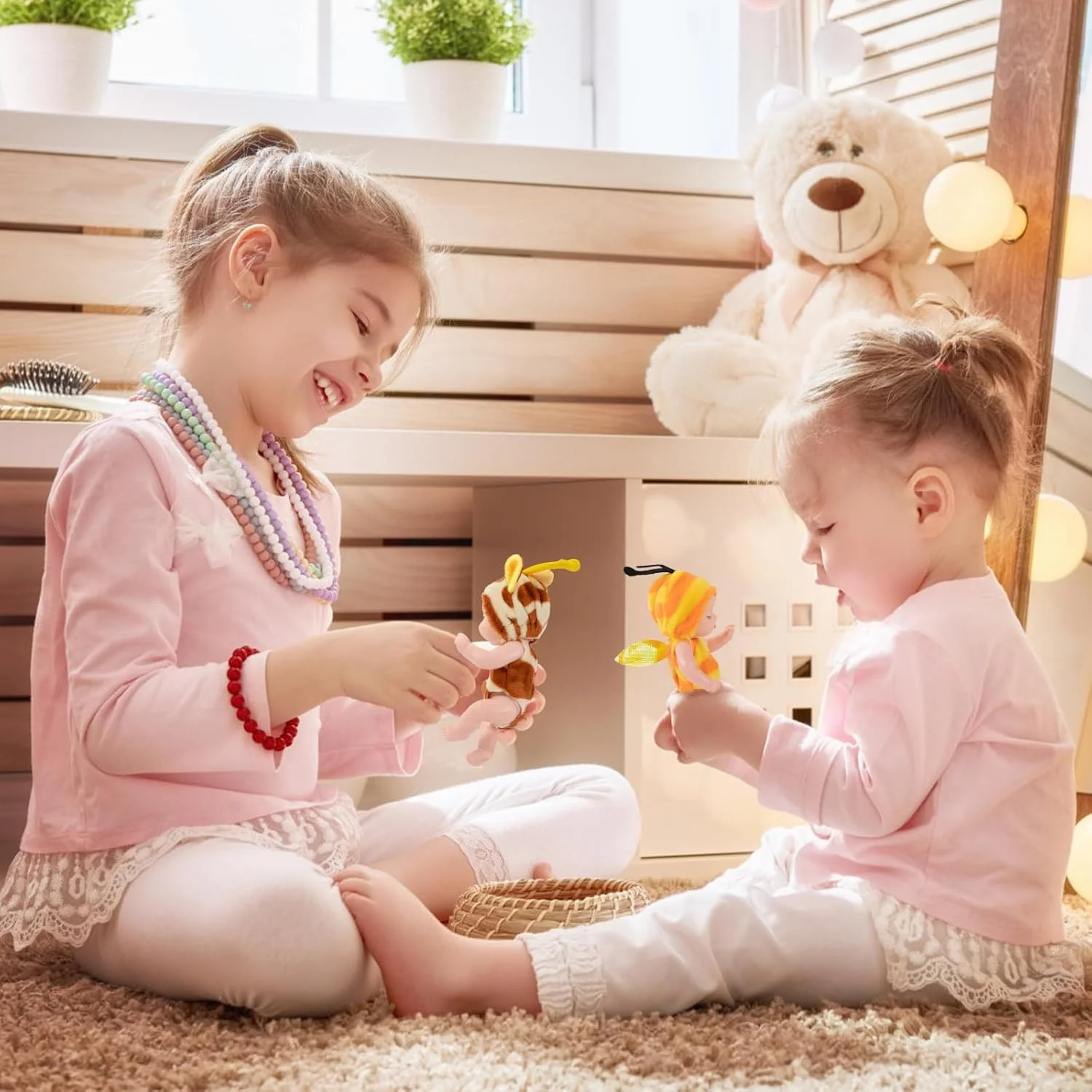 مجموعه 6 عددی مینی عروسک نوزاد با لباس، عروسک های کوچک خوابیده برای کودکان نوپا و دختران بالای 3 سال