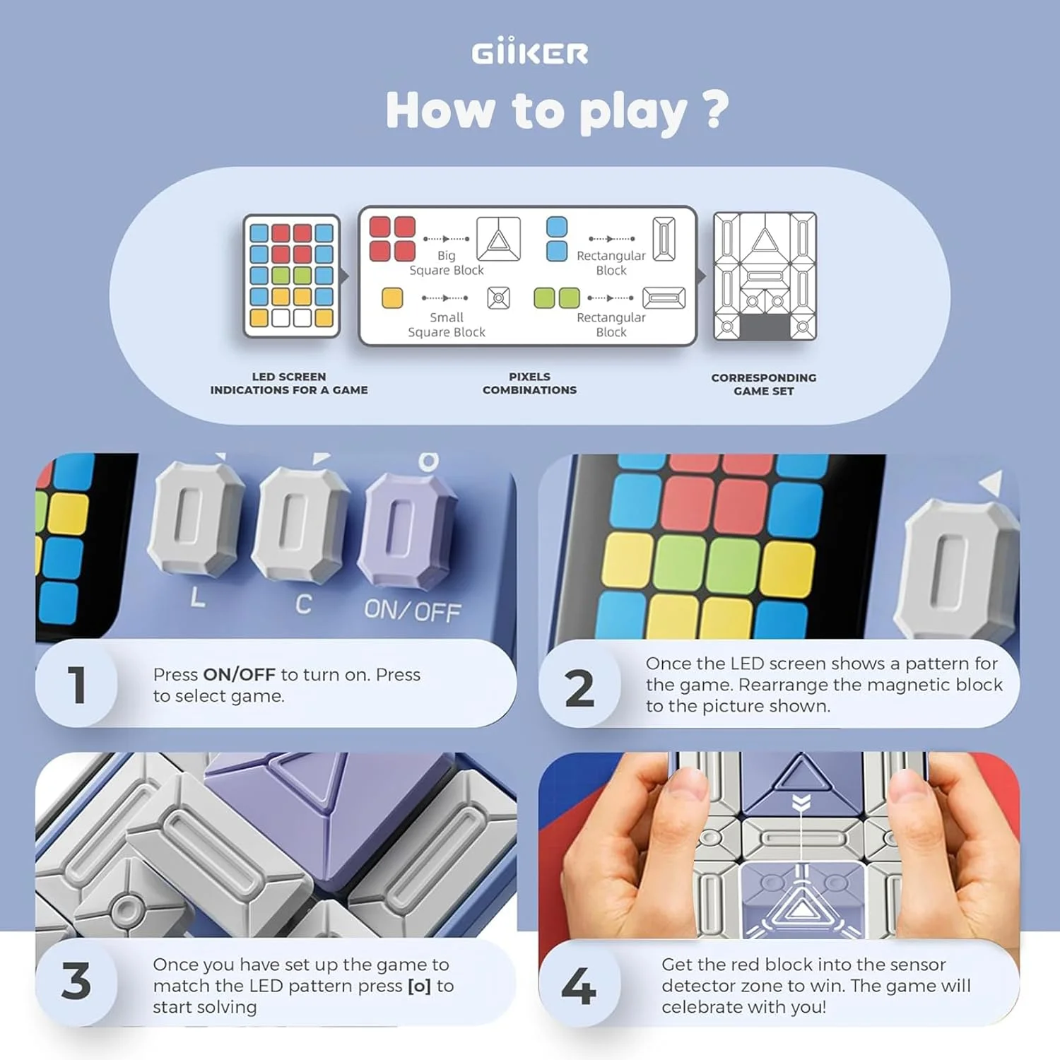 بازی فکری سوپر اسلاید Giiker با بیش از 500 مرحله چالش های IQ، پازل های فکری برای اسباب بازی های کودکان، اسباب بازی آرامش بخش، اسباب بازی عالی برای روز خانوادگی برای تعاملات روزمره و تمام سنین