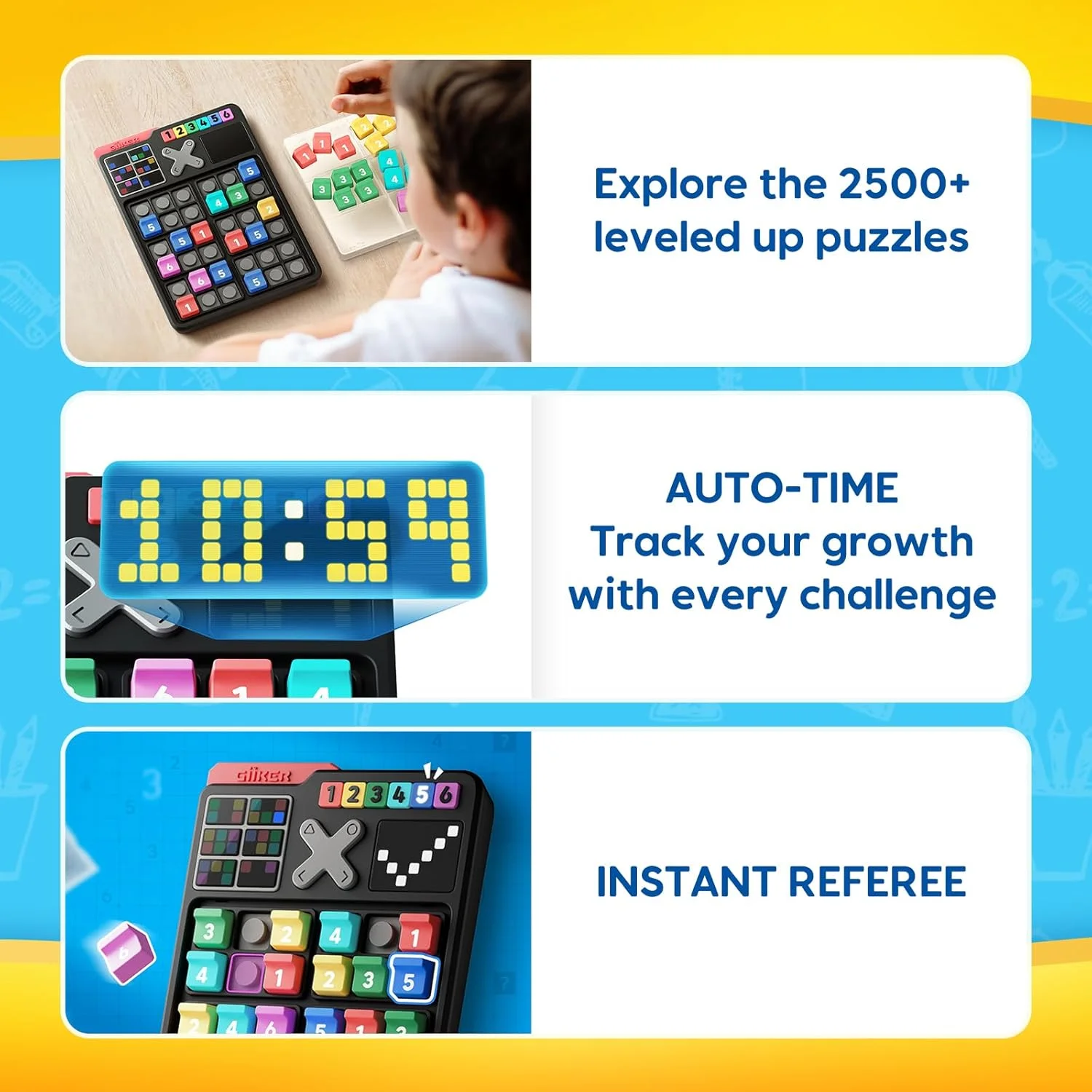 بازی فکری سودوکو هوشمند GiiKER، 2500 چالش اصلی، اسباب بازی های پازلی رومیزی، اسباب بازی های آموزشی STEM برای کودکان، مسافرت، هدایای کریسمس و تولد برای نوجوانان و بزرگسالان