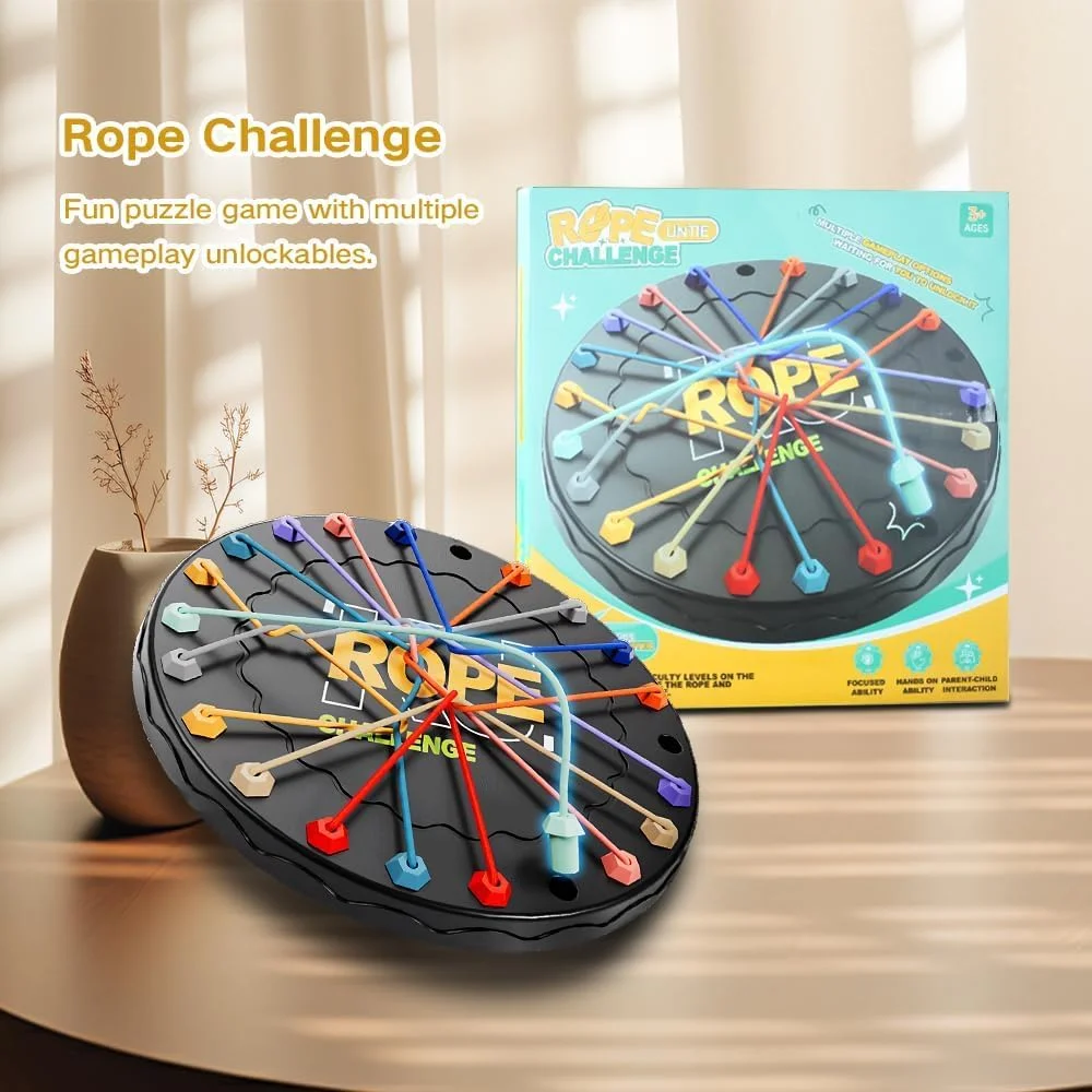 بازی فکری گره‌های هوشمند برای کودکان، بازی پازل طنابی برای سرگرمی خانوادگی، بازی حل مسئله برای کودکان 3 تا 8 ساله، فعالیت سرگرم‌کننده خانوادگی، سرگرمی بدون صفحه نمایش
