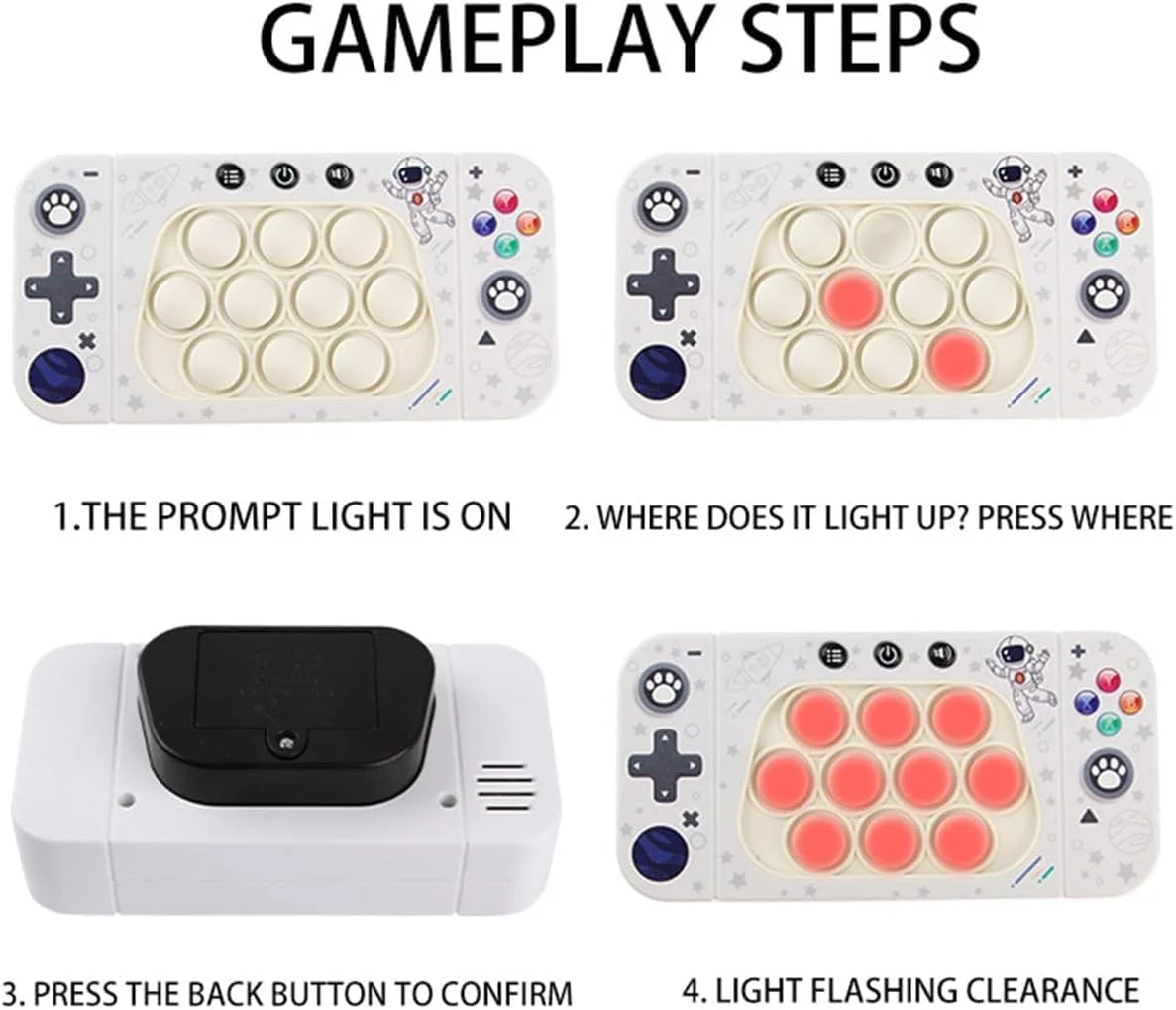 کنسول بازی Quick Push، بازی پازلی حباب دار با نور، بازی های مسافرتی فیجت، افزایش سرگرمی و تمرکز، ایده هدیه برای کودکان و نوجوانان پسر و دختر کنسول بازی Quick Push، بازی پازلی حباب دار با نور، بازی های مسافرتی فیجت، افزایش سرگرمی و تمرکز، ایده هدیه برای کودکان و نوجوانان پسر و دختر