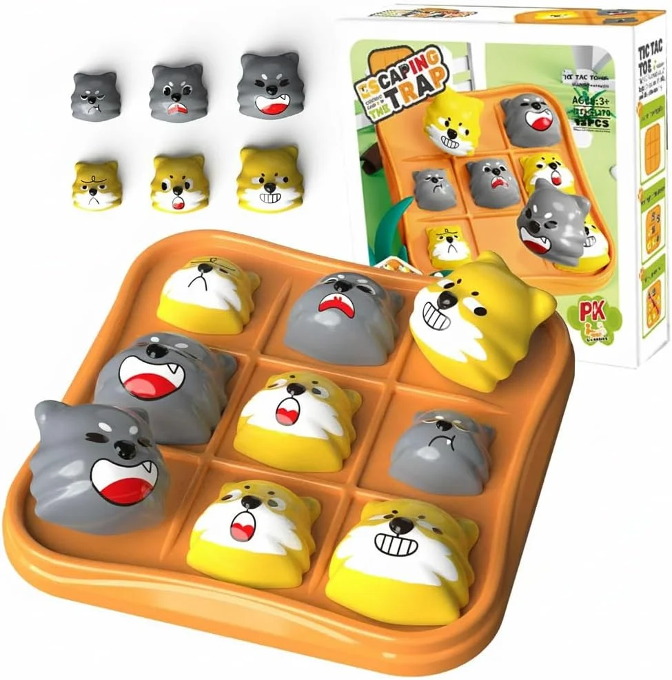 بازی فکری آموزشی تیک تاک تو، بازی پازلی استراتژیک 3 ردیفه، اسباب بازی مسافرتی آموزشی برای پسران و دختران، هدیه تولد تقویت کننده ذهن برای کودکان