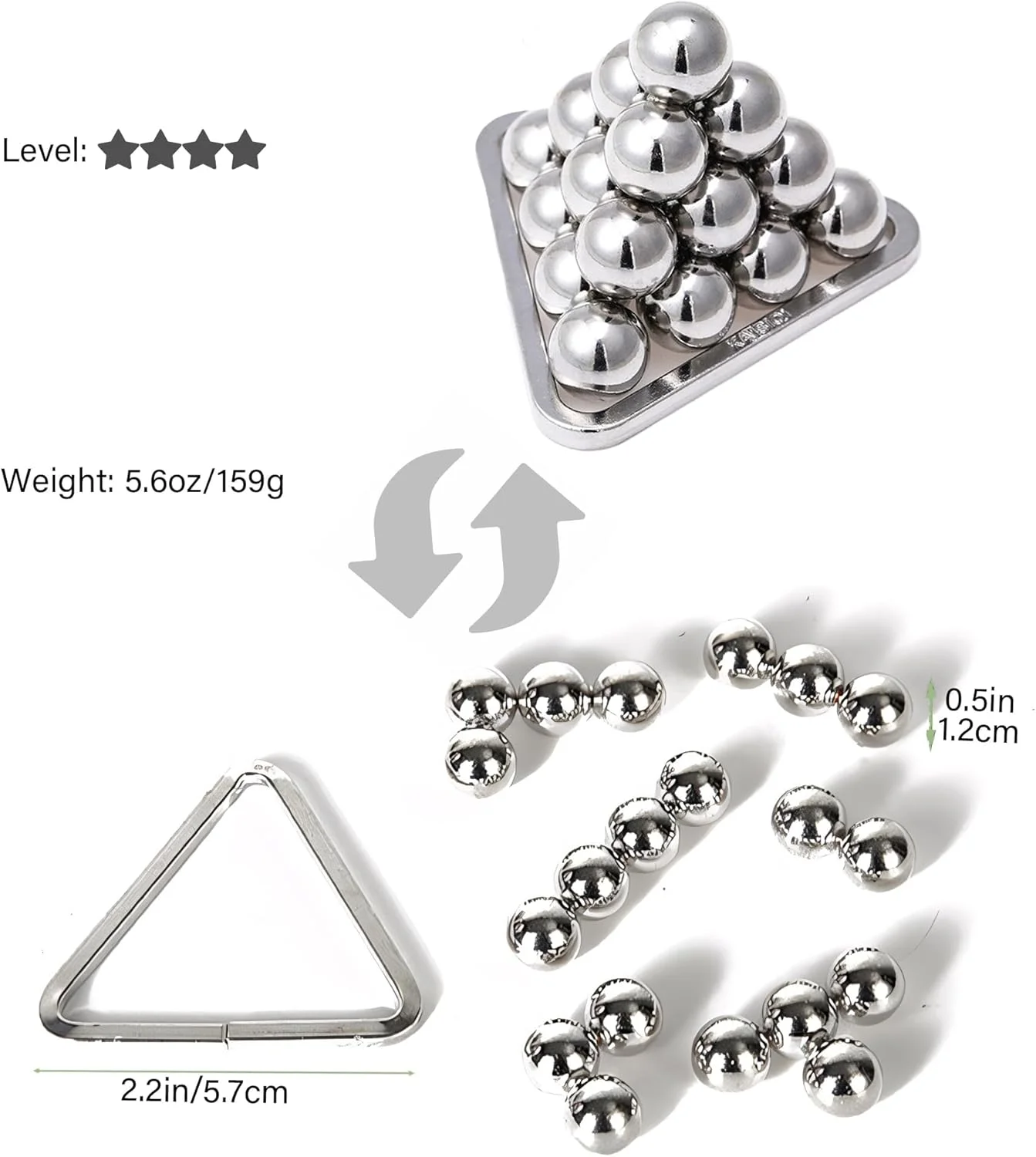 مجموعه پازل های فکری فلزی سه بعدی - پازل های درهم تنیده چالش برانگیز برای بزرگسالان، بازی های فکری هوش و منطق، اسباب بازی های آموزشی تمرین مغز، بسته هدیه کاهش استرس (5 قطعه)