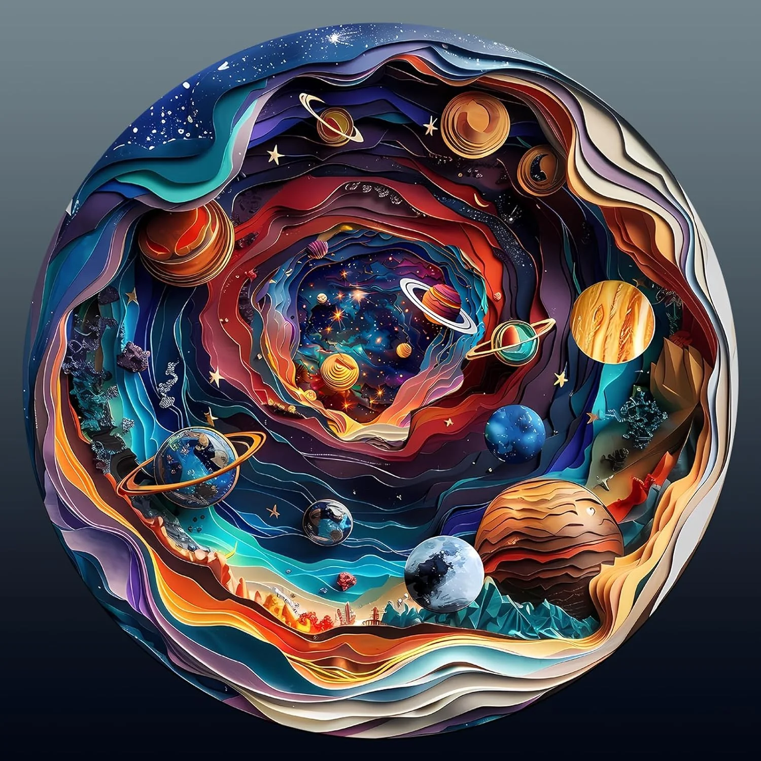 پازل چوبی سه بعدی برای بزرگسالان و کودکان، پازل اره منبتی چوبی پیشرفته با شکل منحصر به فرد جهان، بازی فکری چالش برانگیز، فعالیت آرامش بخش خانوادگی