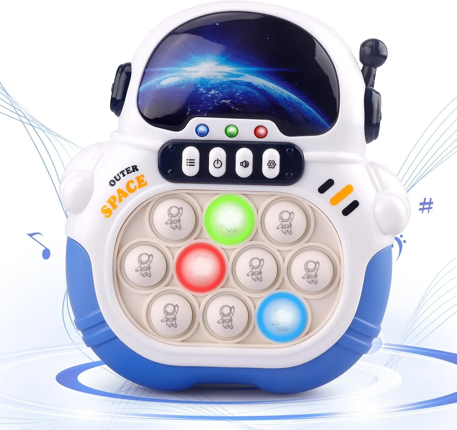 بازی فکری فشاری سریع KASTWAVE، دستگاه بازی پازلی دستی، اسباب بازی حسی فشاری حبابی، اسباب بازی چراغ دار، برای دختران و پسران 3 تا 12 ساله