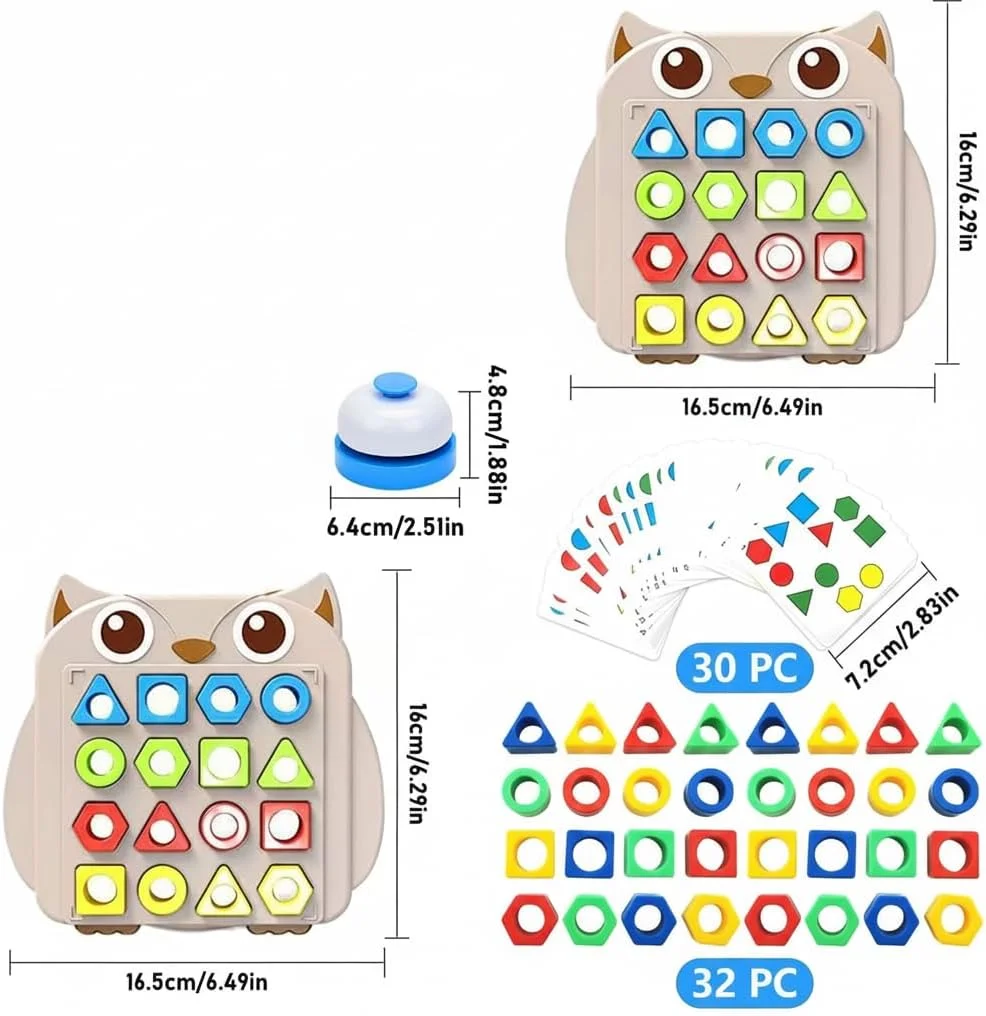بازی تطبیق اشکال، آموزش حسی رنگ، تخته پازل اشکال هندسی با زنگوله، تخته تطبیق سریع رنگ، بازی های تطبیق یادگیری مونته سوری برای پسران و دختران، 2 بازیکن