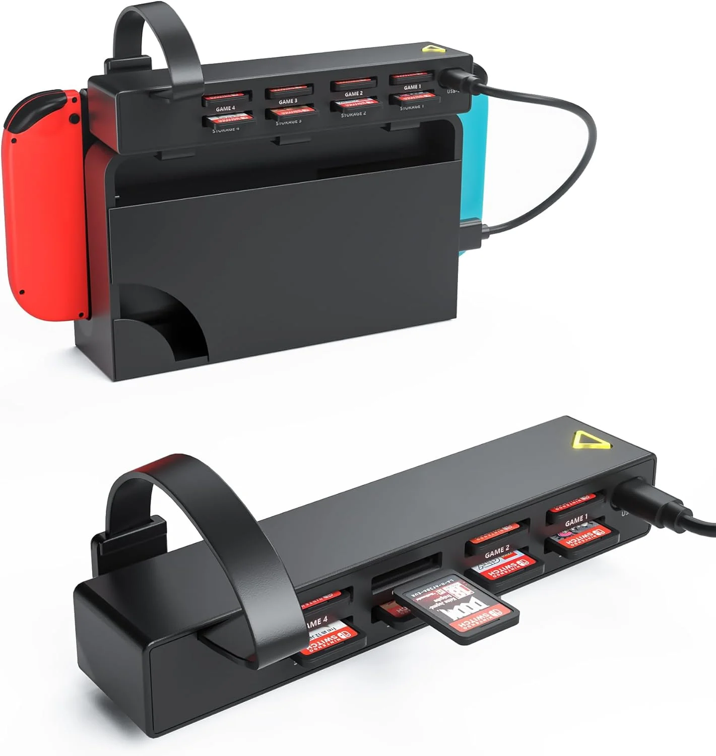 کارت خوان بازی 8 در 1 KASTWAVE برای کنسول و داک Nintendo Switch/Switch OLED، کارت خوان چندگانه بازی سوییچ، لوازم جانبی نگهدارنده کارت (4 اسلات برای تعویض بازی + 4 اسلات برای ذخیره سازی)