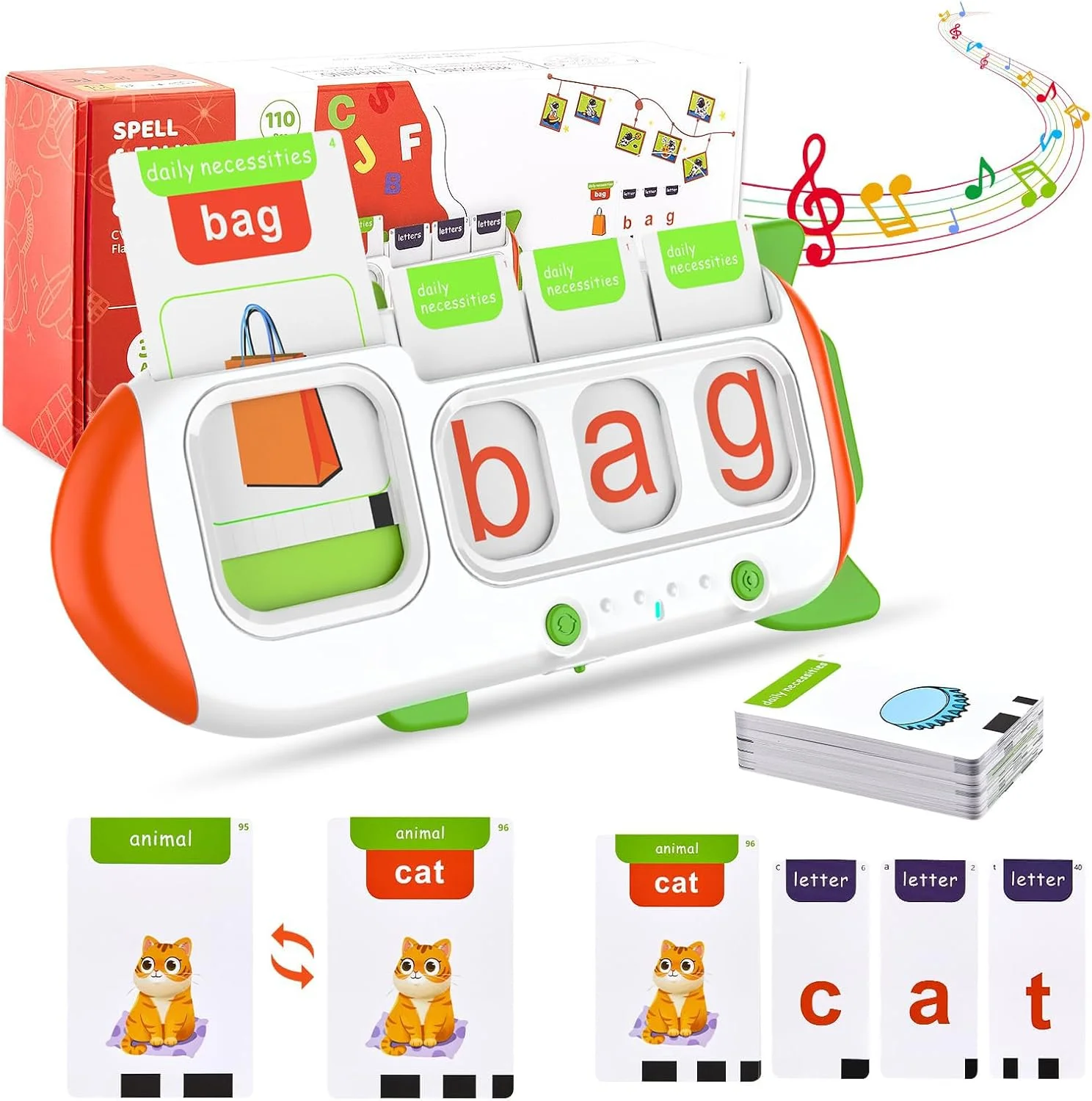 فلش کارت های سخنگوی تعاملی برای کودکان - 220 کلمه پرکاربرد، بازی های تطبیق و هجی، اسباب بازی آموزشی مونته سوری برای سنین 3-6 سال، ایده آل برای یادگیری در مهد کودک