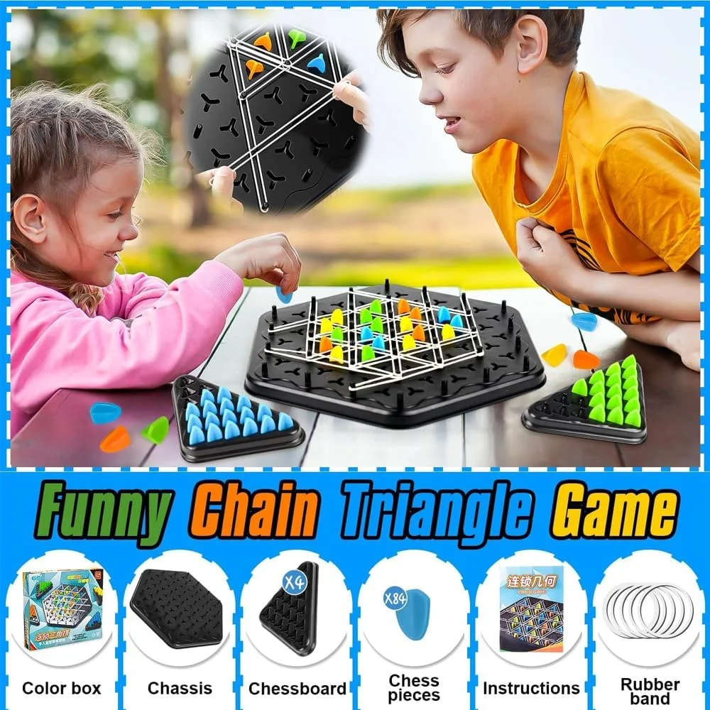بازی فکری مثلث زنجیره ای AMERTEER مناسب کودکان و خانواده، بازی تخته ای Triggle، پازل منطقی آموزشی، اسباب بازی استراتژیک STEM، تقویت کننده ذهن برای کودکان، هدیه اسباب بازی آموزشی برای پسران و دختران