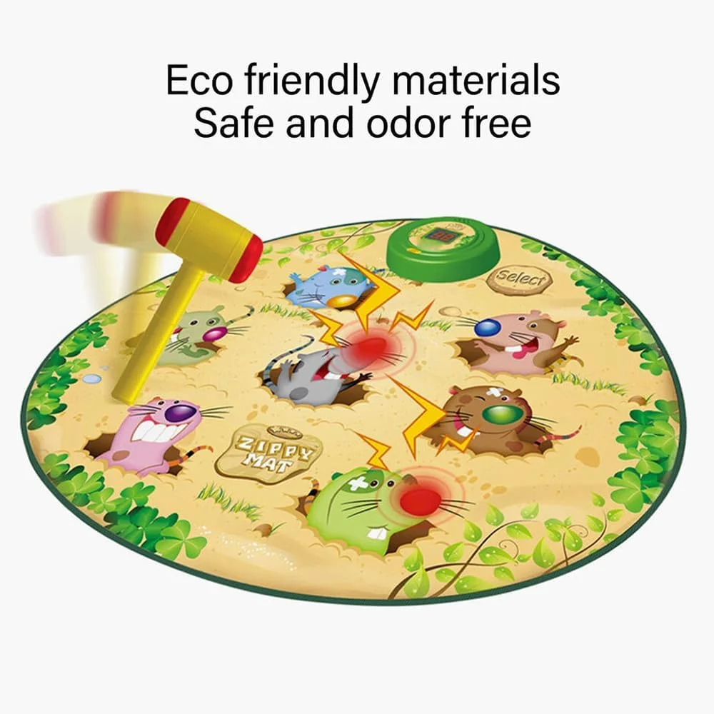 صفحه بازی الکترونیکی ضربه زدن به موش کور AMERTEER برای کودکان - اسباب بازی چکش تعاملی با نور و صدا و امتیاز، چکش نرم ایمن، بازی یادگیری و واکنش، هدیه سرگرم کننده برای پسران و دختران 3-6 سال