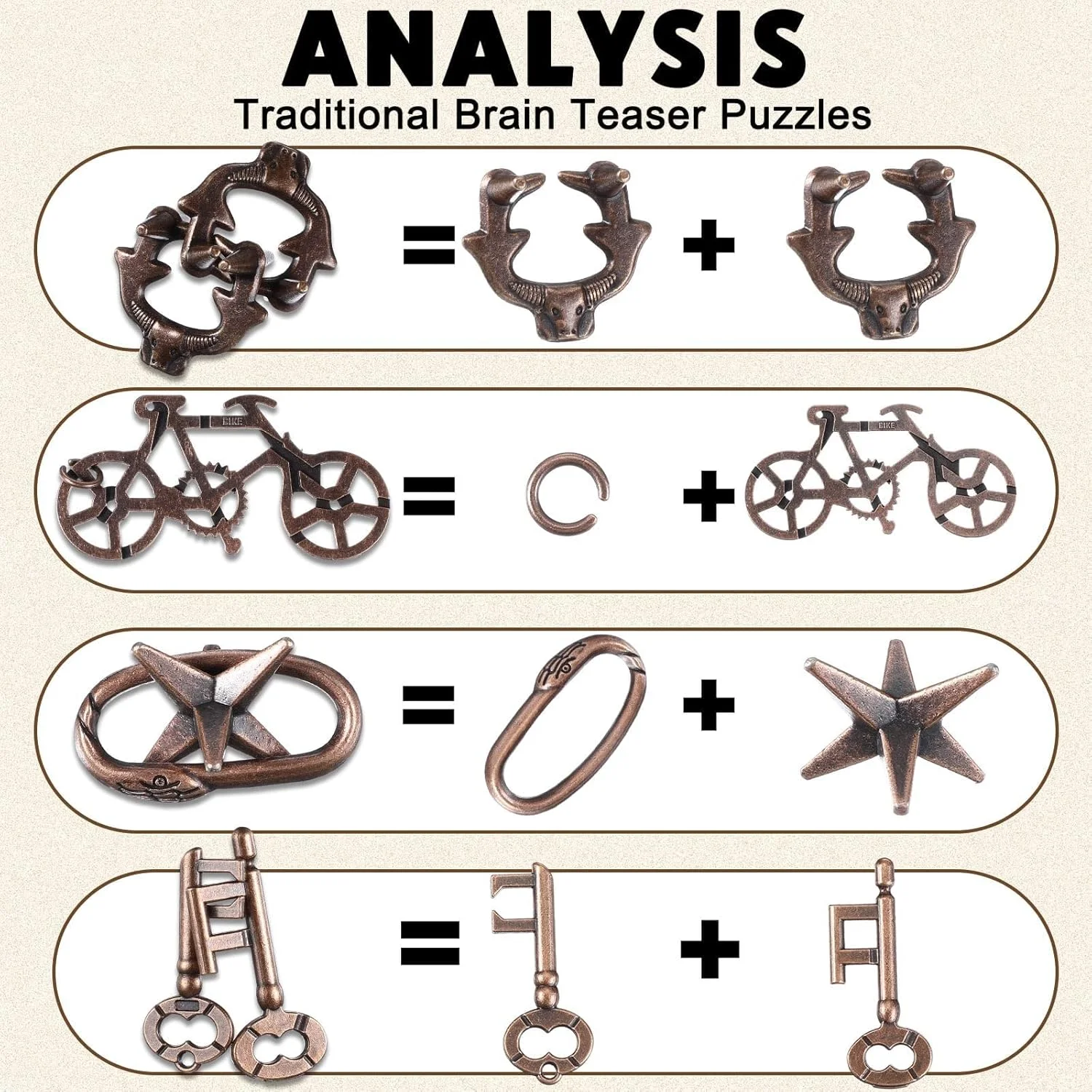 NALACAL مجموعه 9 عددی پازل فلزی، پازل فکری فولادی، پازل سه بعدی فلزی برای بزرگسالان، پازل درهم تنیده، بازی پازل فکری بزرگسالان، اسباب بازی های پازل آموزشی IQ، اسباب بازی هوشمند (سبک نفیس)