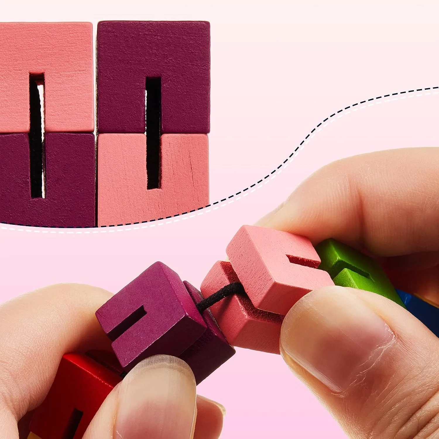 مجموعه 6 عددی اسباب بازی فکری چوبی SYOSI، پازل مکعبی، اسباب بازی های حسی انگشتی برای مهمانی کودکان، هدیه تولد، لوازم مهمانی