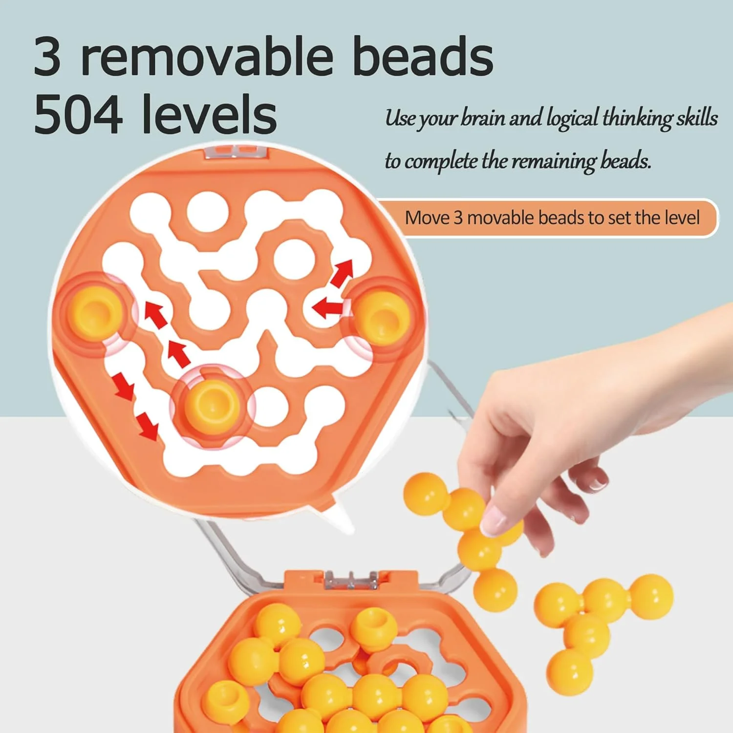 بازی فکری چالش‌برانگیز NALACAL برای بزرگسالان و کودکان 8 تا 12 سال - پازل‌های منطقی تقویت ذهن، پازل جیبی کوچک مناسب سفر با 500 چالش، بازی آموزشی مهره‌ای