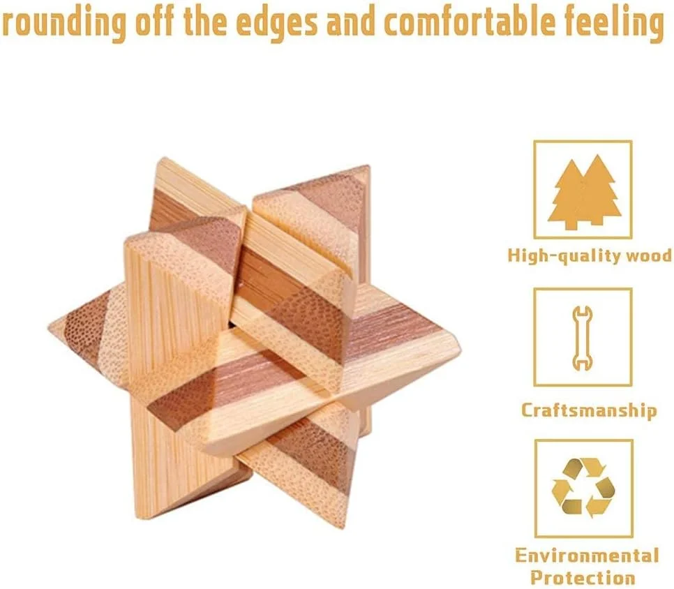 مجموعه پازل های فکری سه بعدی نالاکال، شامل پازل های فلزی و چوبی بامبو، مناسب نوجوانان و بزرگسالان، 12 عدد