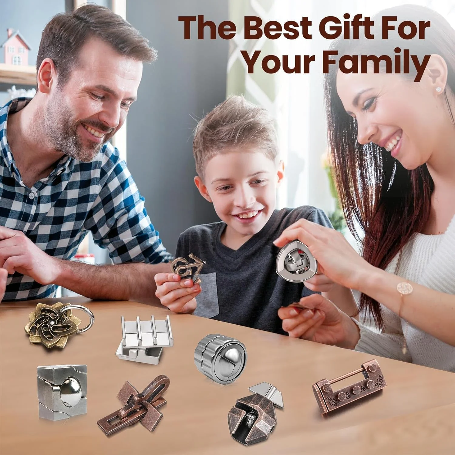 پازل های فکری NALACAL، پازل فلزی سه بعدی فولادی برای بزرگسالان، پازل درهم تنیده، اسباب بازی های پازل هوشمند آموزشی IQ بزرگسالان 9 عددی