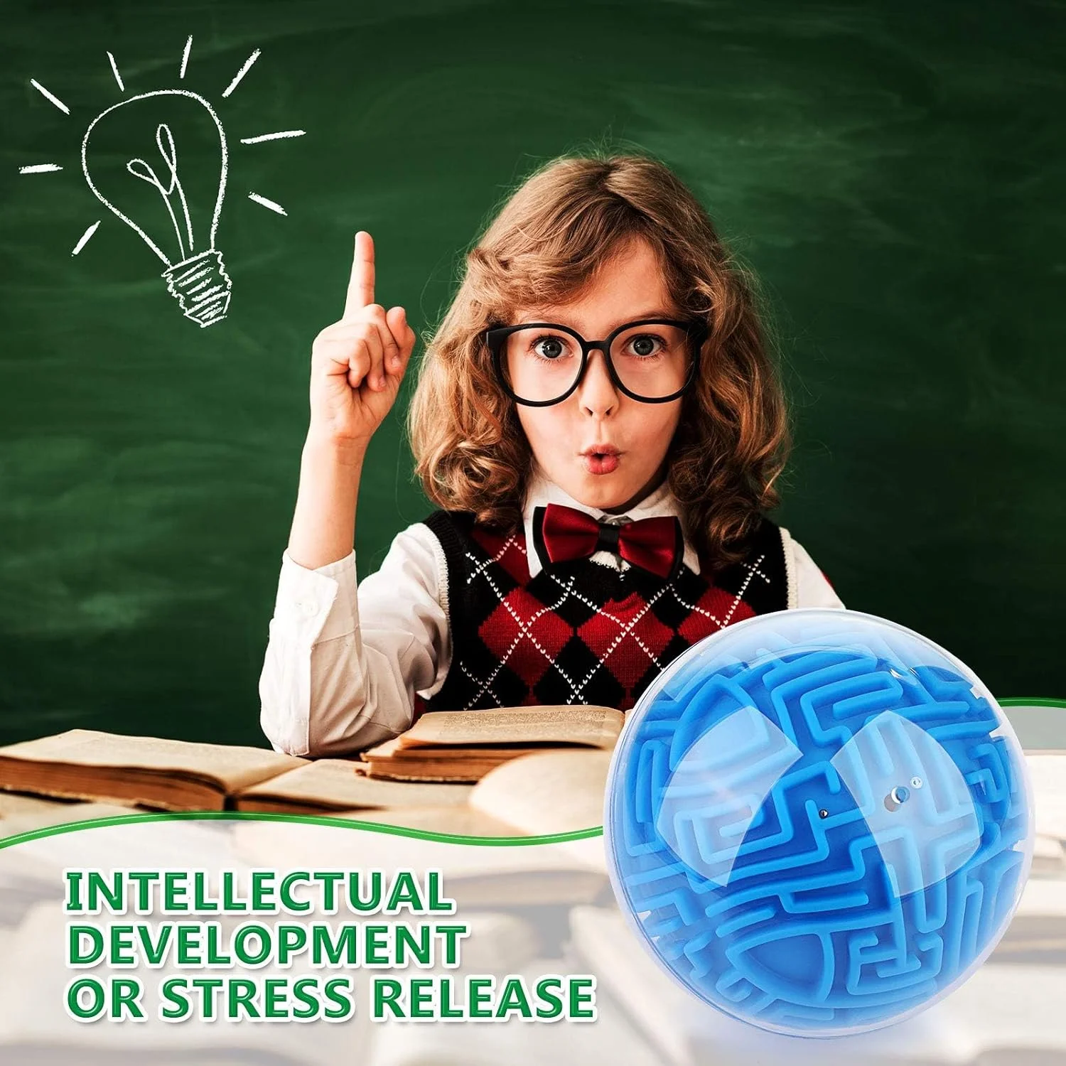 NALACAL دو عدد پازل سه بعدی ماز فکری - کره مکعبی اسباب بازی پازل توپ ماز جاذبه 4 اینچی - اسباب بازی های آموزشی برای دانش آموزان، نوجوانان، بزرگسالان (آبی، سبز)