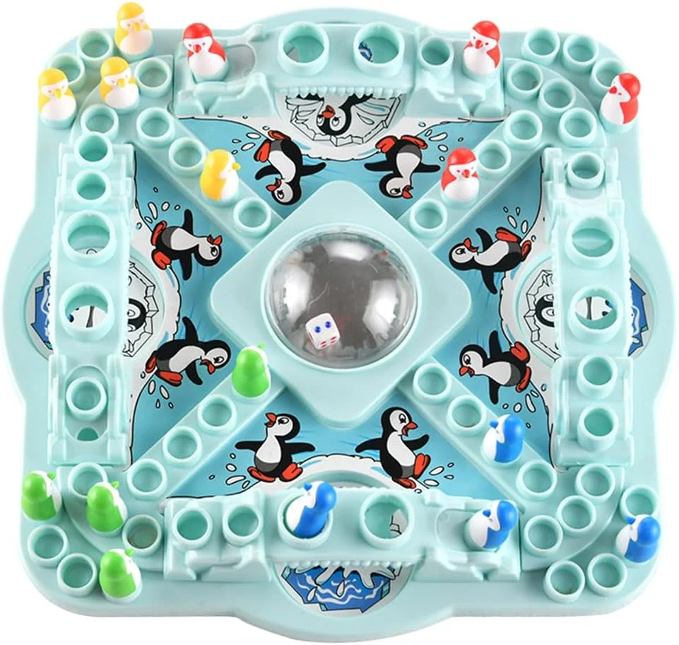 بازی فکری پنگوئن های استراتژیک کودکان، بازی خانوادگی آموزشی قابل حمل، تقویت کننده تفکر منطقی و مهارت های شمارش، شامل پنگوئن های رنگارنگ جذاب، مناسب برای 2-4 بازیکن، ایده آل برای هدیه