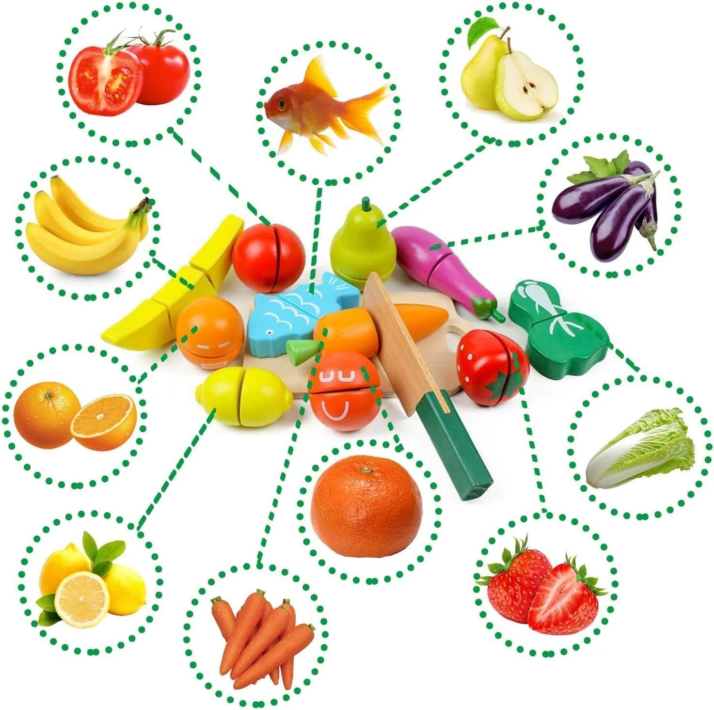 اسباب بازی غذای کودک - مجموعه برش میوه و سبزیجات چوبی - اسباب بازی های آموزشی آشپزخانه اسباب بازی غذای کودک - مجموعه برش میوه و سبزیجات چوبی - اسباب بازی های آموزشی آشپزخانه