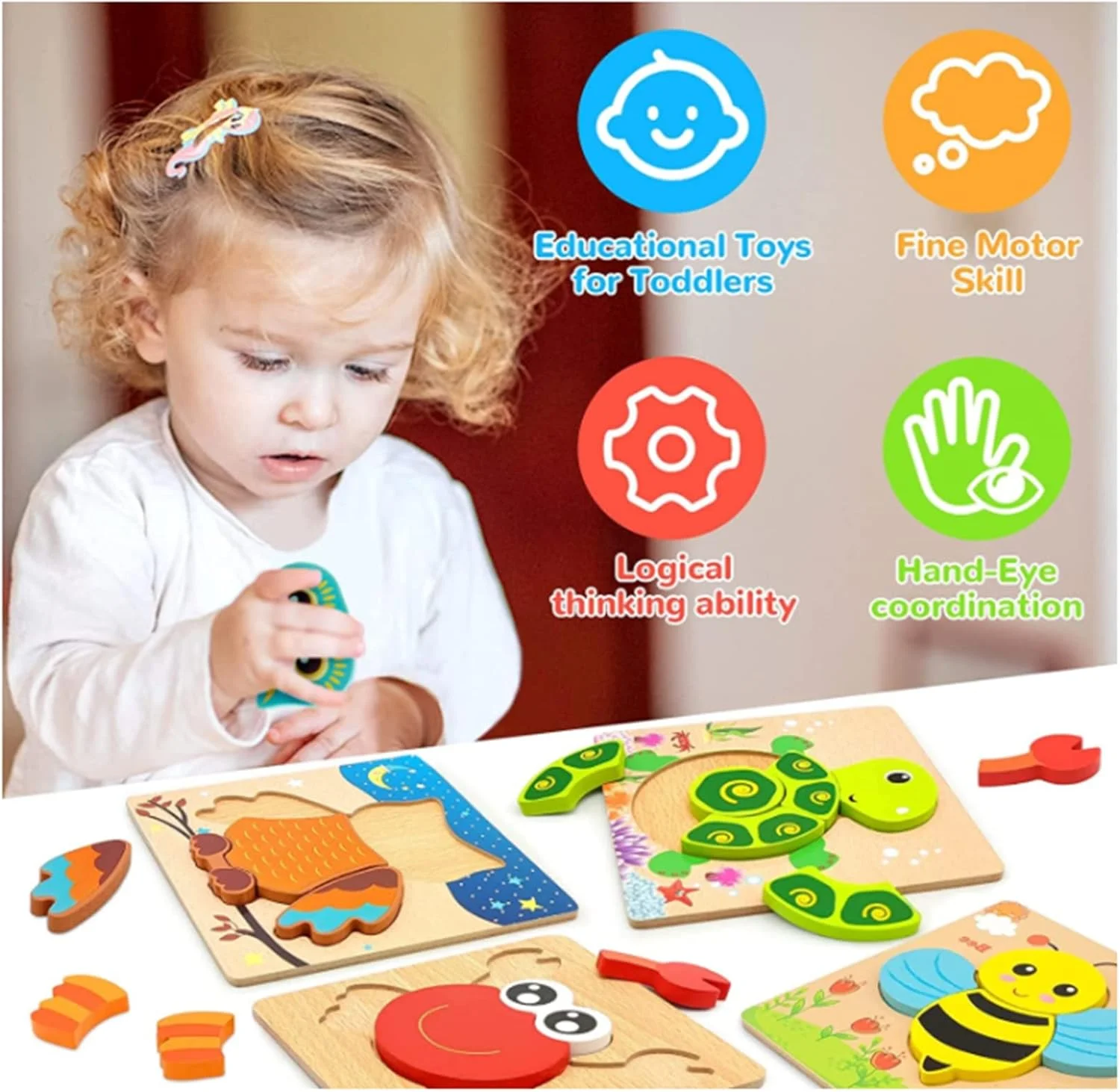 پازل های چوبی AM ANNA برای کودکان نوپا 1-3 ساله، اسباب بازی های مونته سوری کودک 12-18 ماهه، اسباب بازی های پازل حیوانات چوبی اسباب بازی های آموزشی پیش دبستانی - 6 بسته پازل های چوبی AM ANNA برای کودکان نوپا 1-3 ساله، اسباب بازی های مونته سوری کودک 12-18 ماهه، اسباب بازی های پازل حیوانات چوبی اسباب بازی های آموزشی پیش دبستانی - 6 بسته