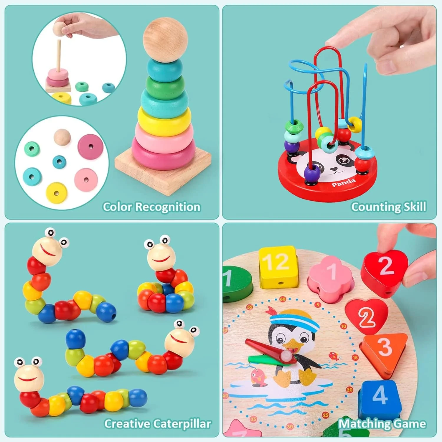 اسباب بازی های چوبی مونته سوری AM ANNA مناسب برای پسران و دختران 1 و 2 ساله، اسباب بازی های چوبی 6 در 1 شامل چیدن، مرتب سازی، زیلوفون، مارپیچ مهره، مناسب برای کودکان 3-6 ساله، هدیه اسباب بازی آموزشی پیش دبستانی اسباب بازی های چوبی مونته سوری AM ANNA مناسب برای پسران و دختران 1 و 2 ساله، اسباب بازی های چوبی 6 در 1 شامل چیدن، مرتب سازی، زیلوفون، مارپیچ مهره، مناسب برای کودکان 3-6 ساله، هدیه اسباب بازی آموزشی پیش دبستانی