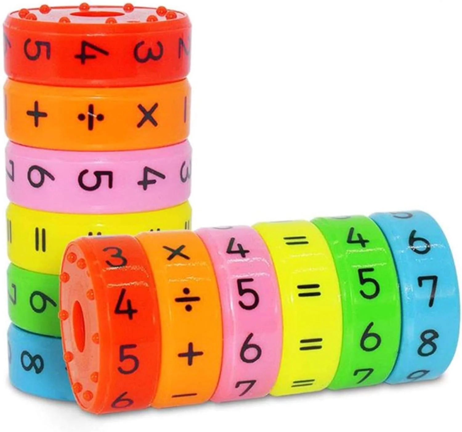 اسباب بازی ریاضی آهنربایی AM ANNA، 2 مجموعه / 12 قطعه اعداد و نمادهای آهنربایی، بلوک های ریاضی رنگارنگ برای آموزش مهارت های ریاضی، مناسب برای یخچال