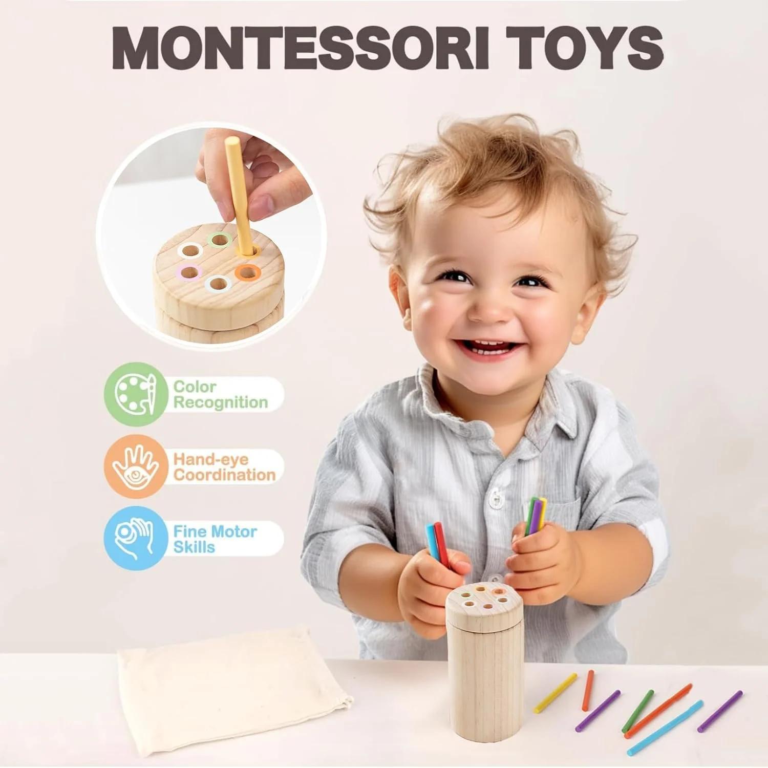 اسباب بازی های مونته سوری AM ANNA برای کودکان نوپا 1-2-3 ساله، اسباب بازی های تطبیق رنگ برای کودکان 1-3 ساله، تطبیق رنگ چوبی حسی برای هدیه پسران و دختران نوپا اسباب بازی های مونته سوری AM ANNA برای کودکان نوپا 1-2-3 ساله، اسباب بازی های تطبیق رنگ برای کودکان 1-3 ساله، تطبیق رنگ چوبی حسی برای هدیه پسران و دختران نوپا