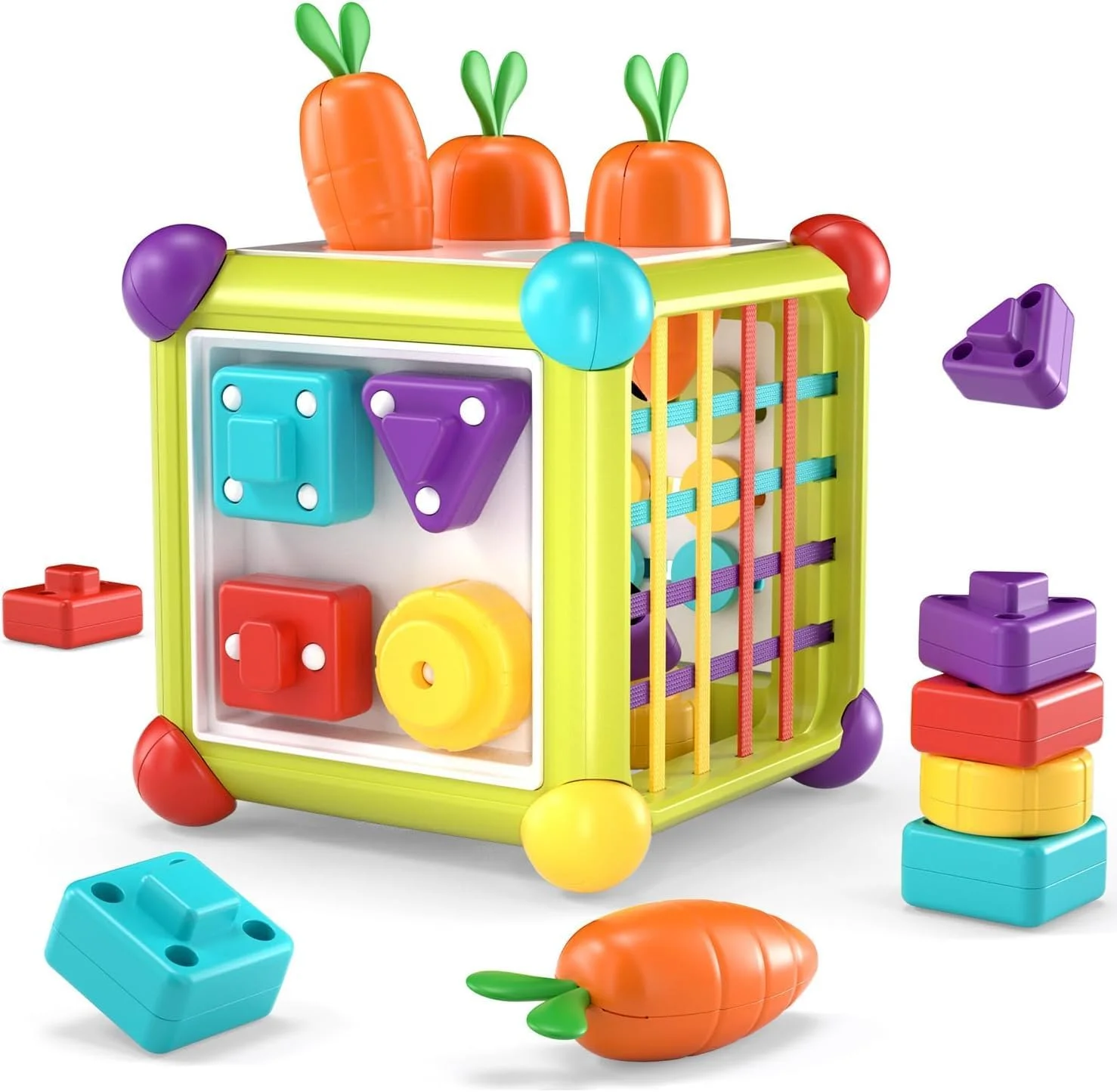 اسباب بازی مرتب سازی اشکال کودک اِی اِم اَنّا، مکعب فعالیت برای کودکان نوپا 1-3 ساله، بازی برداشت هویج مونته سوری، اسباب بازی های آموزشی چیدنی مرتب کننده اشکال کودک نوپا، اسباب بازی های آموزشی چند منظوره برای سنین 12 ماه به بالا