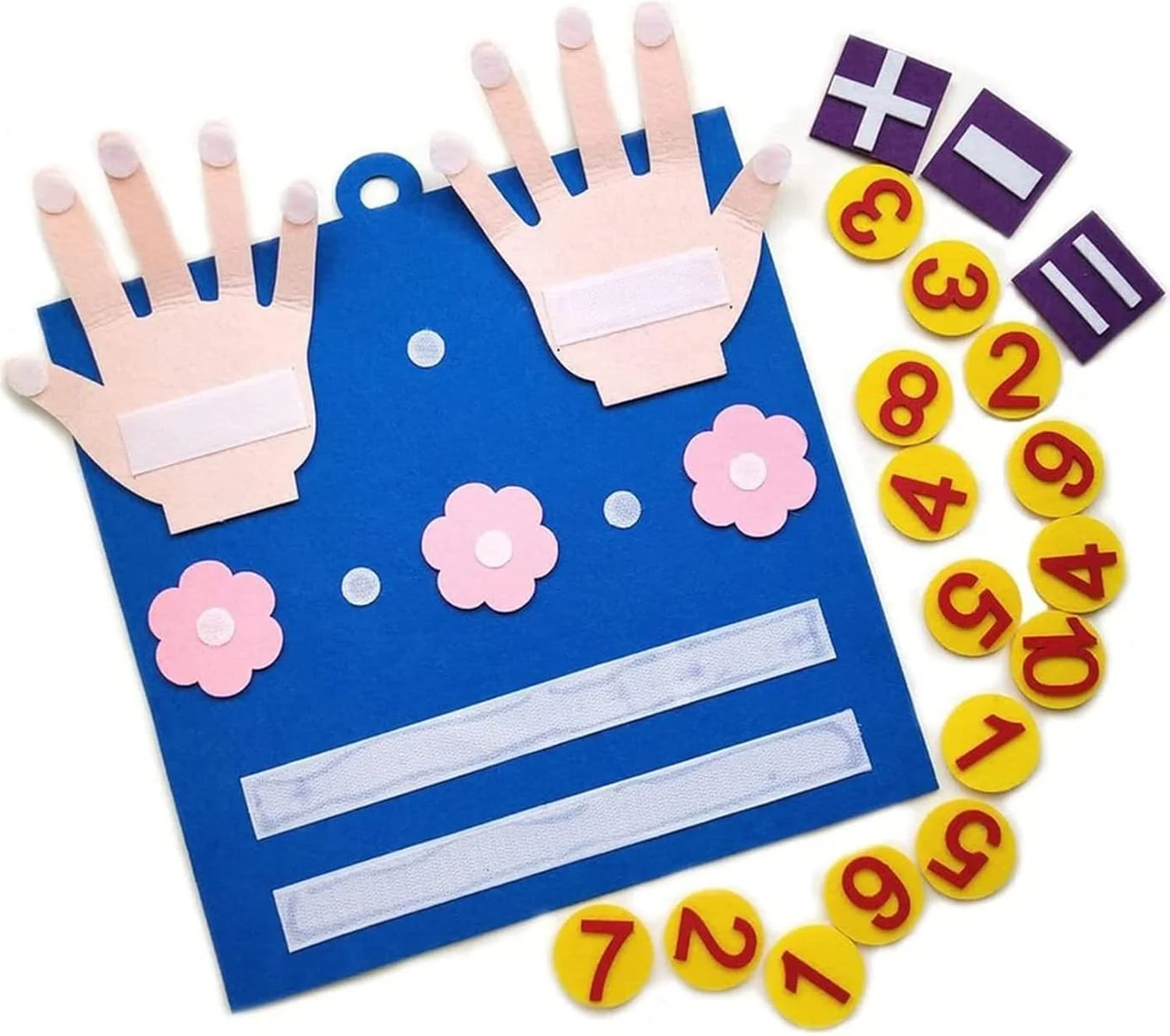اسباب بازی آموزشی نمدی مونته سوری AM ANNA برای یادگیری اعداد، شمارش انگشتی، تخته نمدی ریاضی، بازی مسافرتی پیش دبستانی، فعالیت هدیه برای کودکان 3+ سال (آبی)