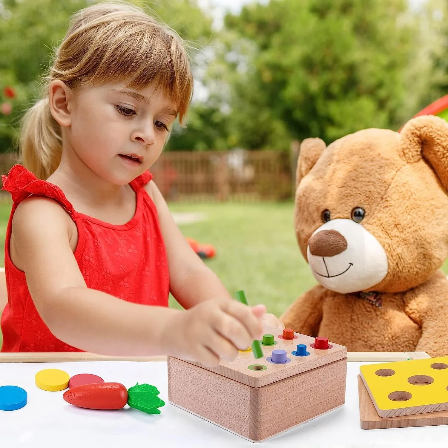 جعبه ماندگاری اشیاء AM ANNA، ست اسباب بازی چوبی مونته سوری 4 در 1 شامل جعبه سکه، اسباب بازی برداشت هویج، چوب های تطبیق رنگ، بازی تطبیق و مرتب سازی رنگ و شکل، مناسب برای 6 ماه به بالا جعبه ماندگاری اشیاء AM ANNA، ست اسباب بازی چوبی مونته سوری 4 در 1 شامل جعبه سکه، اسباب بازی برداشت هویج، چوب های تطبیق رنگ، بازی تطبیق و مرتب سازی رنگ و شکل، مناسب برای 6 ماه به بالا