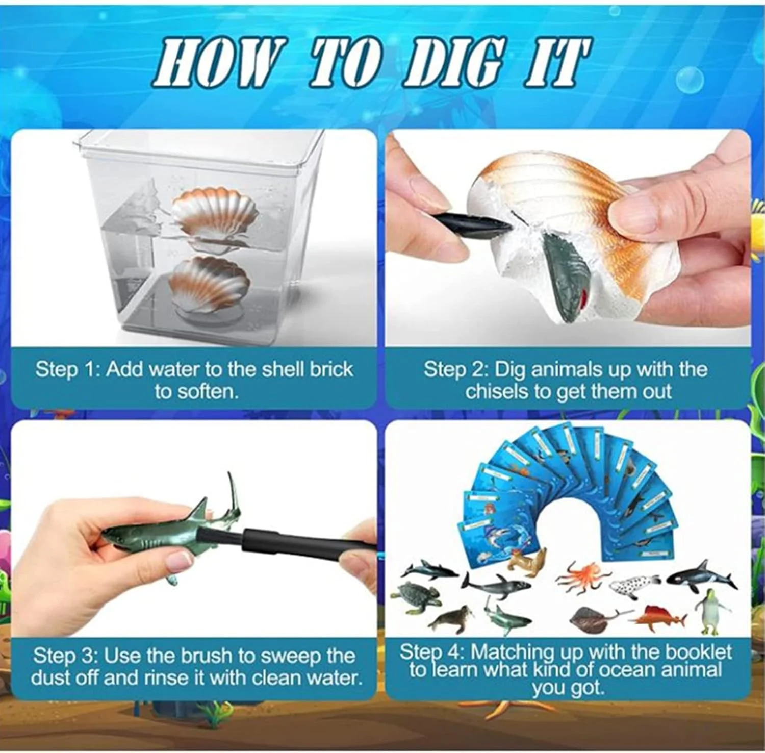 مجموعه کاوش حیوانات اقیانوسی AM ANNA، آجرهای کاوش صدف دریایی شامل 12 اسباب بازی حیوانات دریایی، مجموعه علمی حفاری زندگی اقیانوسی برای فعالیت های کودکان، اسباب بازی های آموزشی STEM برای پسران و دختران مجموعه کاوش حیوانات اقیانوسی AM ANNA، آجرهای کاوش صدف دریایی شامل 12 اسباب بازی حیوانات دریایی، مجموعه علمی حفاری زندگی اقیانوسی برای فعالیت های کودکان، اسباب بازی های آموزشی STEM برای پسران و دختران