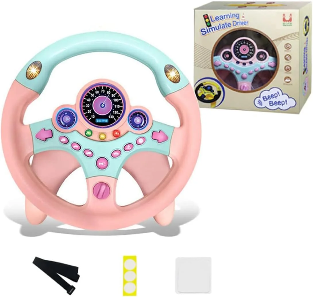اسباب بازی فرمان ماشین AM ANNA، اسباب بازی فرمان شبیه ساز رانندگی با صدا، اسباب بازی های ماشین رانندگی فرمان، اسباب بازی های حسی آموزشی برای کودکان نوپا
