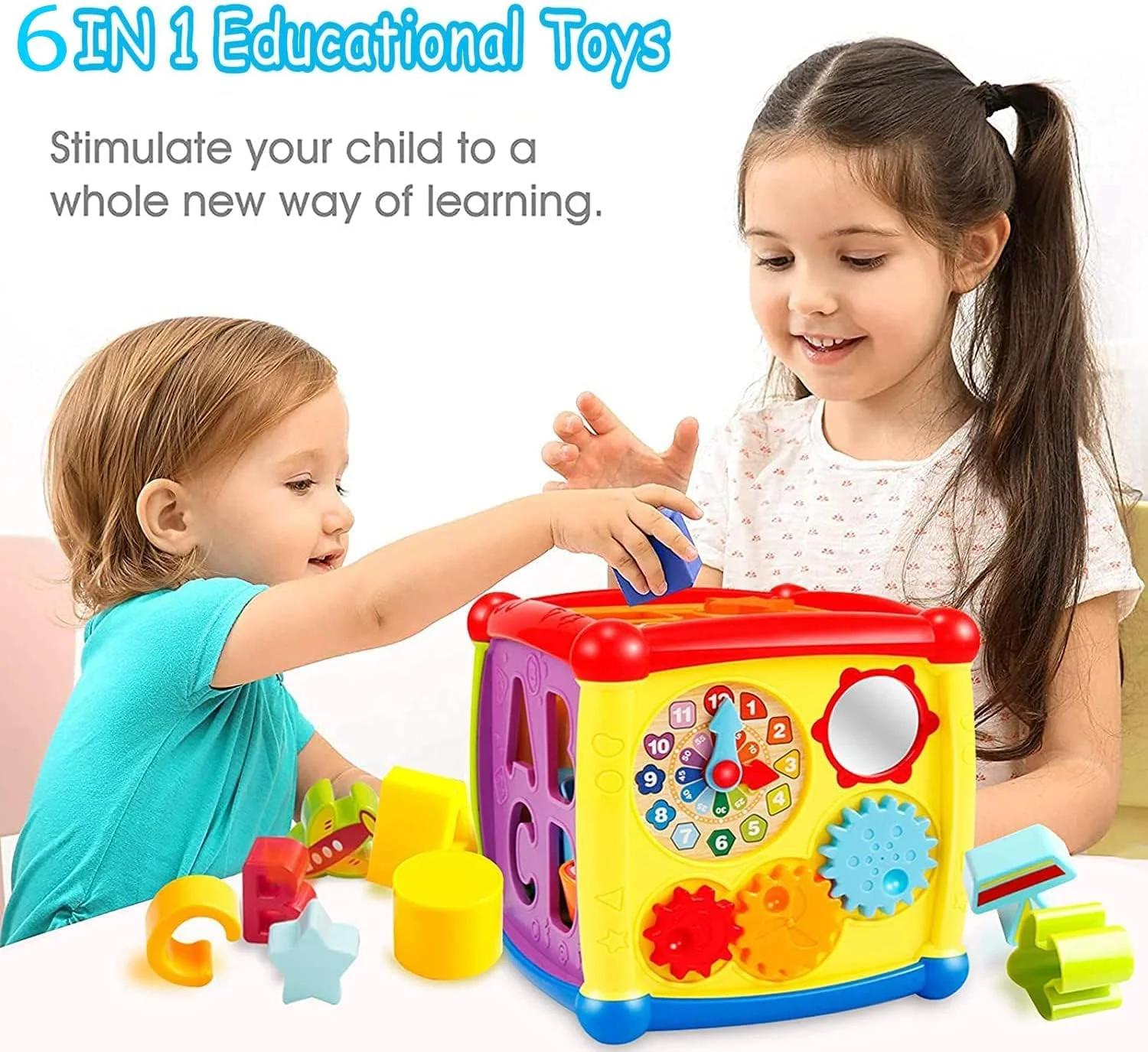 مکعب فعالیت کودک اِی اِم اِی اِن اِی، مکعب اسباب بازی فعالیت آموزشی شلوغ با مرتبسازی اشکال موزیکال چشمکزن، اسباببازیهای آموزشی برای رشد اولیه با 6 فعالیت مختلف برای کودکان نوپا 1، 2 و 3 ساله، هدیه پسرانه و دخترانه مکعب فعالیت کودک اِی اِم اِی اِن اِی، مکعب اسباب بازی فعالیت آموزشی شلوغ با مرتبسازی اشکال موزیکال چشمکزن، اسباببازیهای آموزشی برای رشد اولیه با 6 فعالیت مختلف برای کودکان نوپا 1، 2 و 3 ساله، هدیه پسرانه و دخترانه