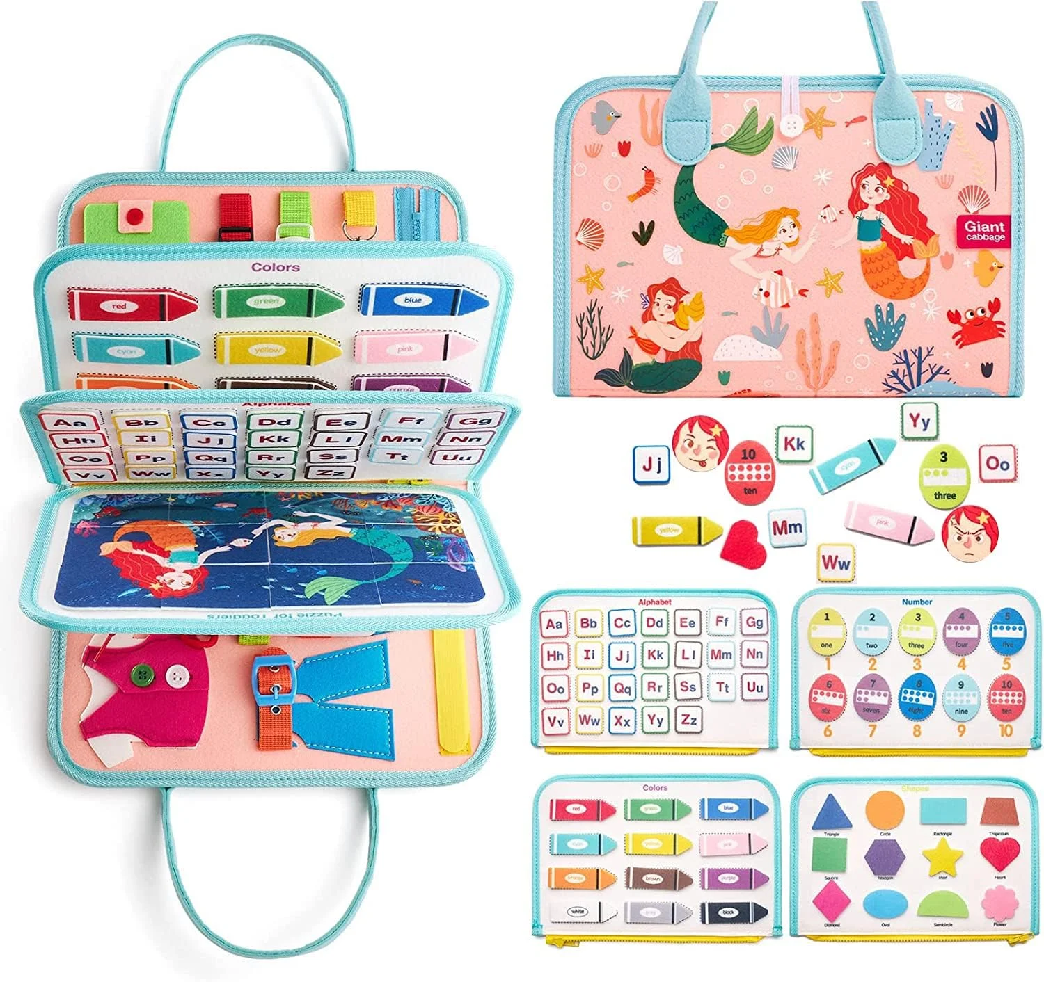 تخته مشغولیت آموزشی AM ANNA، اسباب بازی مونته سوری برای هدیه به پسران و دختران 1، 2، 3 و 4 ساله، اسباب بازی حسی پیش دبستانی برای فعالیت کودکان نوپا، اسباب بازی آموزشی مسافرتی برای یادگیری مهارت های اولیه لباس پوشیدن (تخته مشغولیت کودکان نوپا)