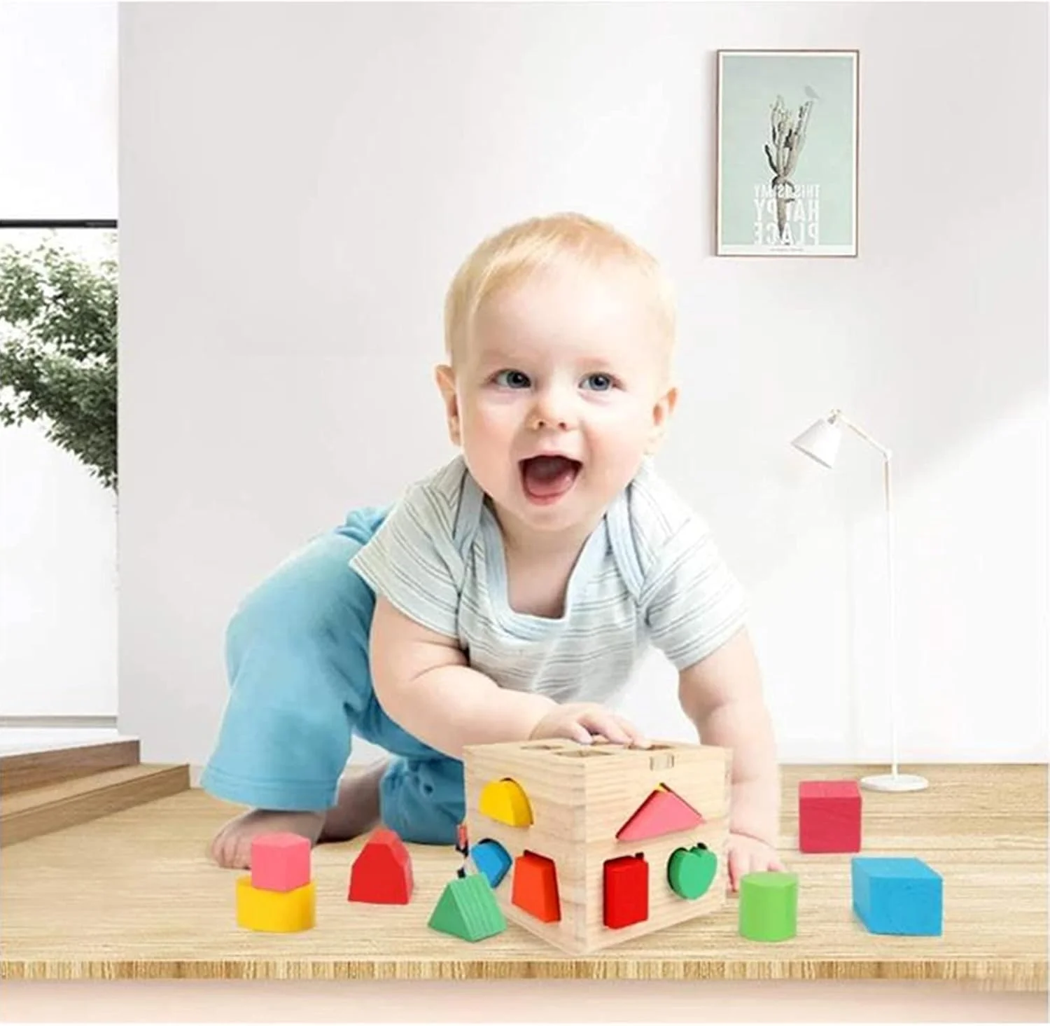 مکعب مرتب سازی اشکال چوبی AM ANNA با 13 بلوک هندسی رنگارنگ و جعبه مرتب سازی، بازی تطبیق آموزشی برای کودکان نوپا، اسباب بازی آموزشی پیش دبستانی برای کودکان - یخی مکعب مرتب سازی اشکال چوبی AM ANNA با 13 بلوک هندسی رنگارنگ و جعبه مرتب سازی، بازی تطبیق آموزشی برای کودکان نوپا، اسباب بازی آموزشی پیش دبستانی برای کودکان - یخی