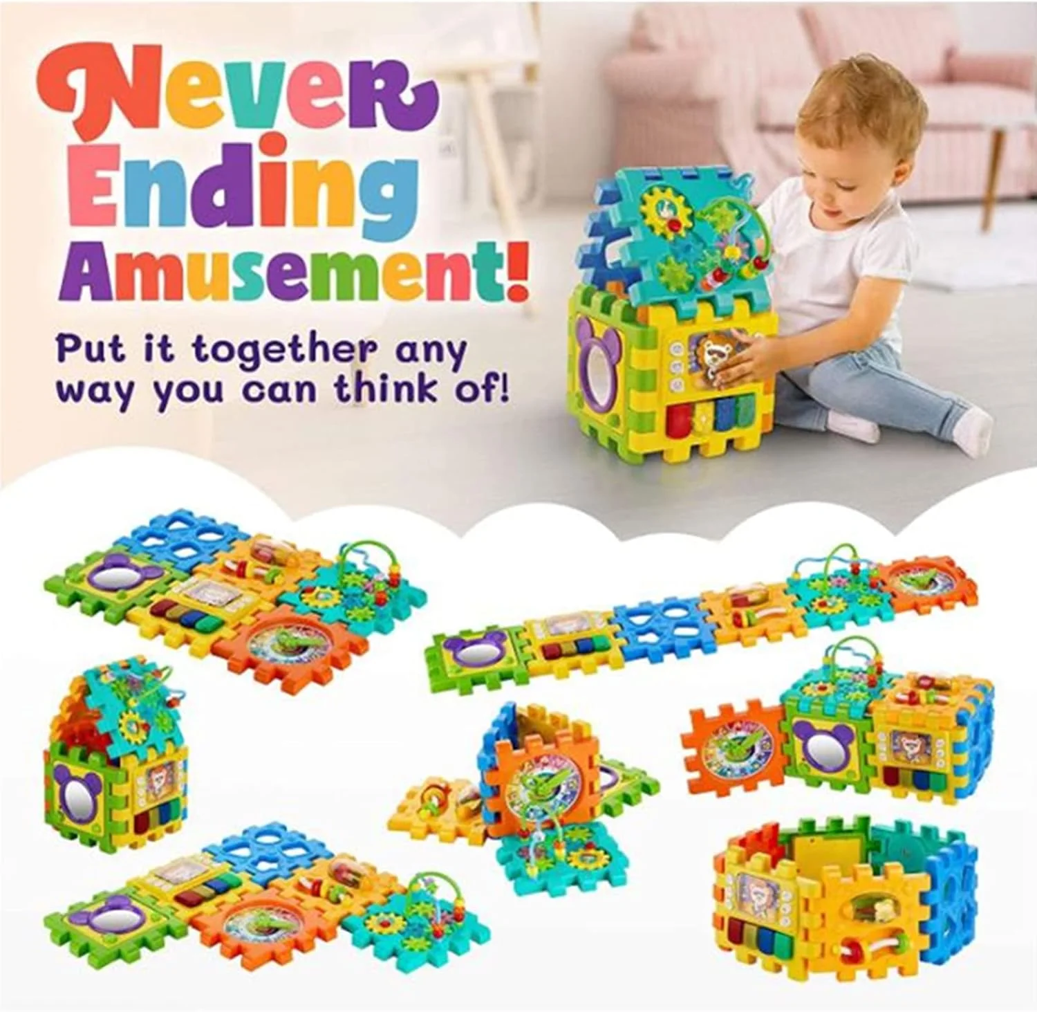 مکعب فعالیت کودک AM ANNA، اسباب بازی مکعب فعالیت یادگیری شلوغ با هزارتوی مهره ای مرتب کننده شکل، اسباب بازی های یادگیری رشد اولیه با 6 فعالیت مختلف برای هدیه پسر و دختر 1 ساله مکعب فعالیت کودک AM ANNA، اسباب بازی مکعب فعالیت یادگیری شلوغ با هزارتوی مهره ای مرتب کننده شکل، اسباب بازی های یادگیری رشد اولیه با 6 فعالیت مختلف برای هدیه پسر و دختر 1 ساله