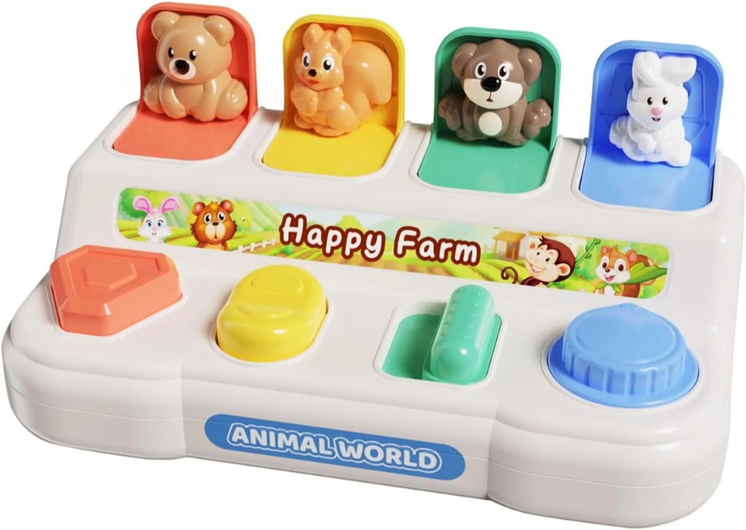 اسباب بازی تعاملی حیوانات بیرون جهنده AM ANNA، اسباب بازی های آموزشی زودهنگام مونته سوری برای نوزادان، اسباب بازی های کودکانه آموزشی زودهنگام 9-12-18 ماهه، اسباب بازی های STEM برای کودکان نوپا 1-2 ساله، هدیه ای برای نوزاد (اسباب بازی حیوانات بیرون جهنده 2)