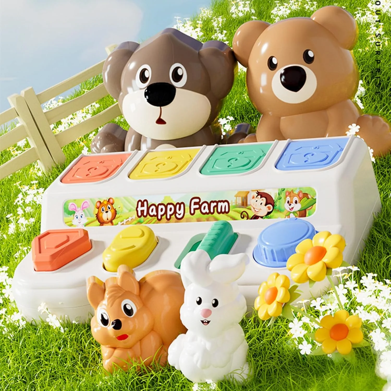 اسباب بازی تعاملی حیوانات بیرون جهنده AM ANNA، اسباب بازی های آموزشی زودهنگام مونته سوری برای نوزادان، اسباب بازی های کودکانه آموزشی زودهنگام 9-12-18 ماهه، اسباب بازی های STEM برای کودکان نوپا 1-2 ساله، هدیه ای برای نوزاد (اسباب بازی حیوانات بیرون جهنده 2)