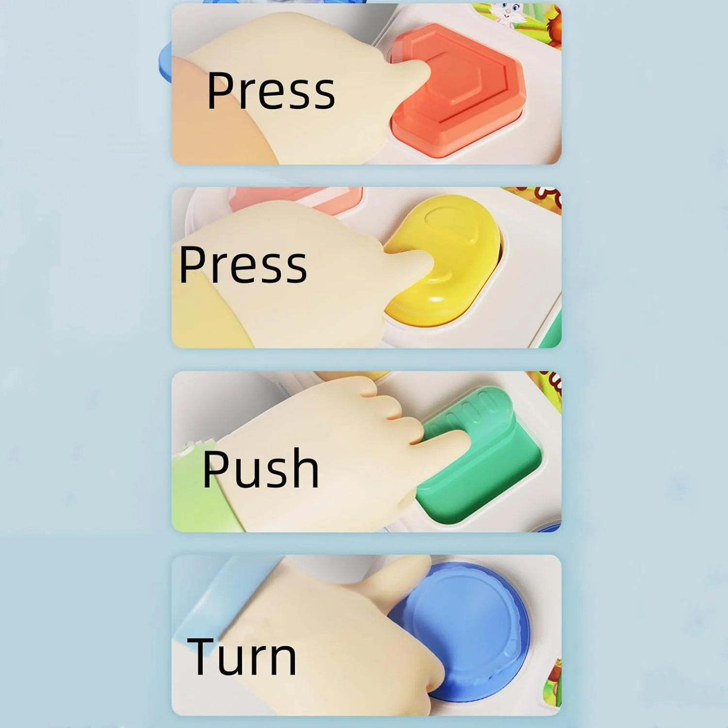 اسباب بازی تعاملی حیوانات بیرون جهنده AM ANNA، اسباب بازی های آموزشی زودهنگام مونته سوری برای نوزادان، اسباب بازی های کودکانه آموزشی زودهنگام 9-12-18 ماهه، اسباب بازی های STEM برای کودکان نوپا 1-2 ساله، هدیه ای برای نوزاد (اسباب بازی حیوانات بیرون جهنده 2)