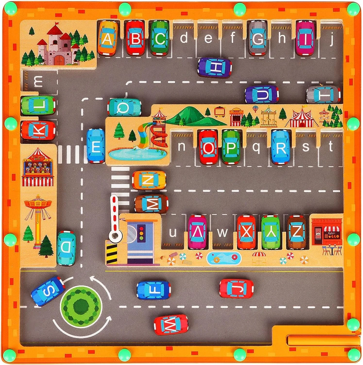 بازی فکری ماز حروف الفبا مغناطیسی AM ANNA، تخته فعالیت پازل چوبی، اسباب بازی های آموزشی تطبیق حروف، اسباب بازی های حسی مونته سوری برای دختران و پسران 3+ سال
