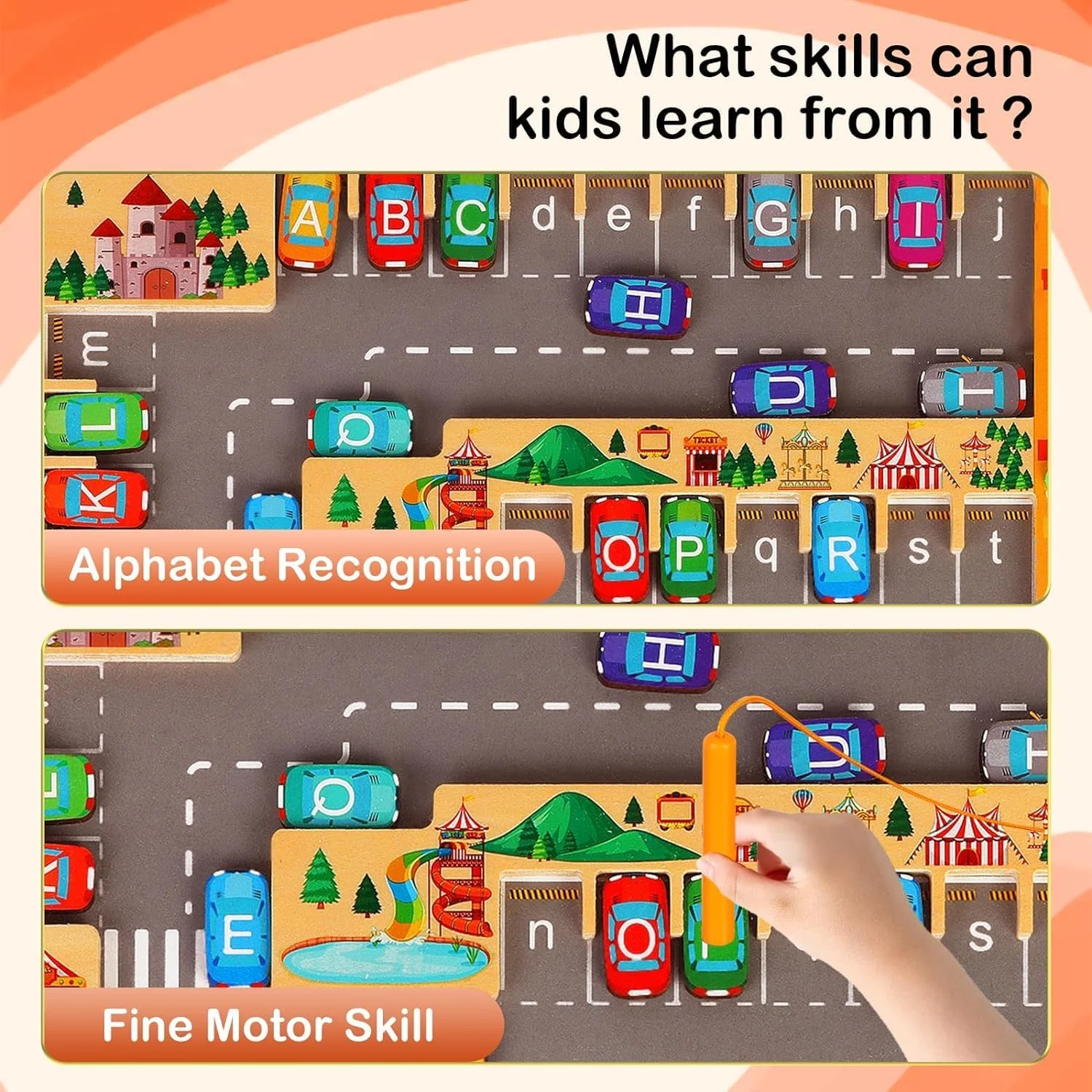 بازی فکری ماز حروف الفبا مغناطیسی AM ANNA، تخته فعالیت پازل چوبی، اسباب بازی های آموزشی تطبیق حروف، اسباب بازی های حسی مونته سوری برای دختران و پسران 3+ سال