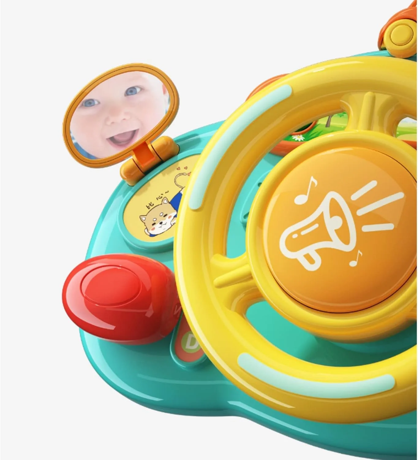 اسباب بازی فرمان ماشین AM ANNA برای کودکان، اسباب بازی سواری وانمودی برای پسران و دختران نوپا، اسباب بازی ماشین راننده کودک آموزشی و یادگیری برای کودکان پیش دبستانی، هدیه ایده آل اسباب بازی کودک (سبز)