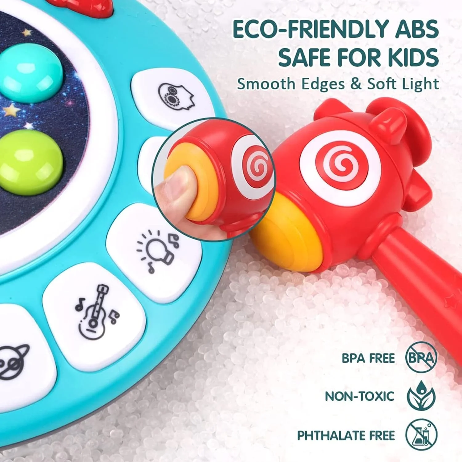 اسباب بازی کوبه ای 8 در 1 AM ANNA، اسباب بازی مناسب کودکان 3-4 ساله، اسباب بازی کوبه ای تعاملی موزیکال با نور، بازی آموزشی فضایی با چکش برای کودکان 3، 4 و 5 ساله، هدیه تولد سرگرم کننده برای پسران و دختران