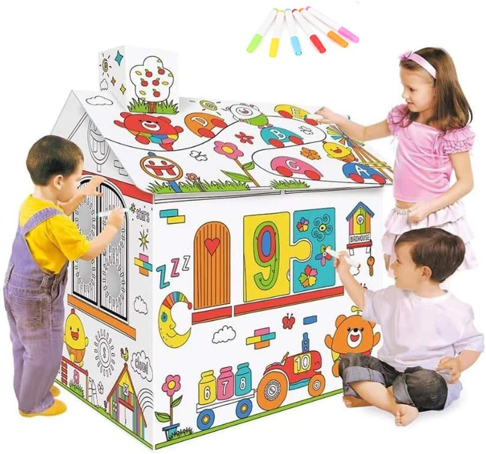 خانه بازی مقوایی بزرگ AM ANNA، اسباب بازی رنگ آمیزی و نقاشی خلاقانه برای کودکان، ارتفاع 67 سانتی متر، پروژه مونتاژ و رنگ آمیزی اسباب بازی های آموزشی برای کودکان 2 تا 8 سال، هدیه کودک خانه بازی مقوایی بزرگ AM ANNA، اسباب بازی رنگ آمیزی و نقاشی خلاقانه برای کودکان، ارتفاع 67 سانتی متر، پروژه مونتاژ و رنگ آمیزی اسباب بازی های آموزشی برای کودکان 2 تا 8 سال، هدیه کودک