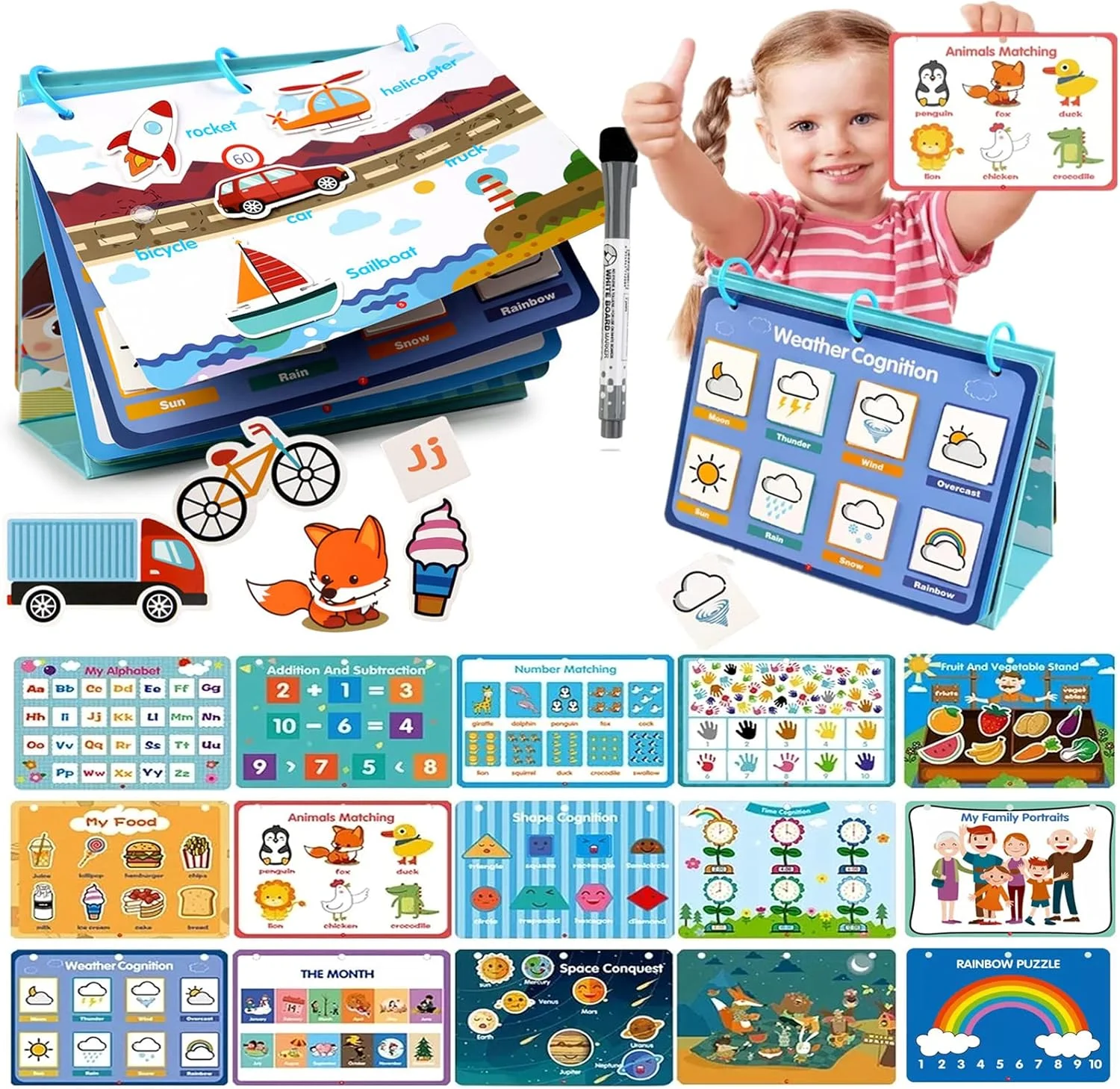 کتاب برچسب مونته سوری AM ANNA برای کودکان 1 تا 3 ساله، کتاب یادگیری پیش دبستانی مونته سوری، اسباب بازی های آموزشی برای کتاب رنگ آمیزی ردیابی یادگیری کودکان 2 تا 4 ساله (کتاب مشغول کننده 16 موضوعی)