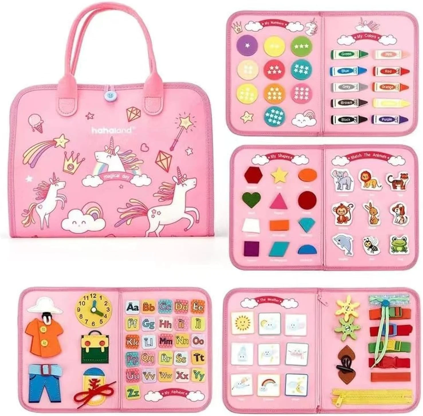 اِی اِم آنا بورد مشغولیت کودکان نوپا، اسباب بازی های آموزشی مونته سوری، فعالیت های آموزشی برای توسعه مهارت های حسی، بورد مهارت های حرکتی ظریف، اسباب بازی های حسی برای پسران و دختران، فعالیت های پیش دبستانی کودکان نوپا، اسباب بازی های مسافرتی (صورتی)