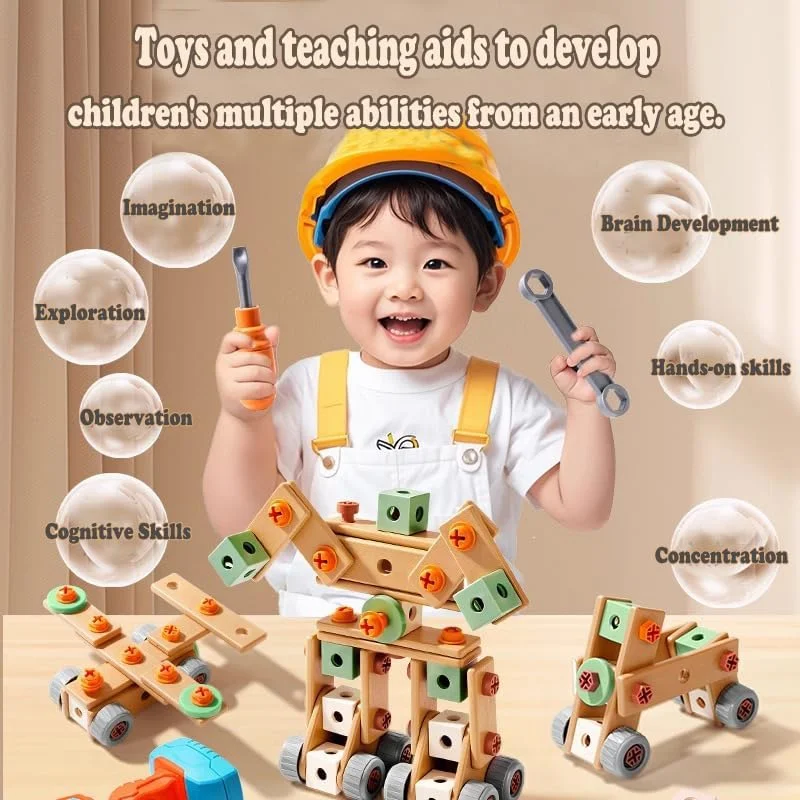 جعبه ابزار اسباب بازی AM ANNA برای کودکان، جعبه ابزار چوبی با 124 قطعه، اسباب بازی های مونته سوری، اسباب بازی های ساختنی آموزشی STEM برای سنین 3، 4 و 5 سال، هدیه ابزار برای بازی خیالی پسرانه و دخترانه جعبه ابزار اسباب بازی AM ANNA برای کودکان، جعبه ابزار چوبی با 124 قطعه، اسباب بازی های مونته سوری، اسباب بازی های ساختنی آموزشی STEM برای سنین 3، 4 و 5 سال، هدیه ابزار برای بازی خیالی پسرانه و دخترانه