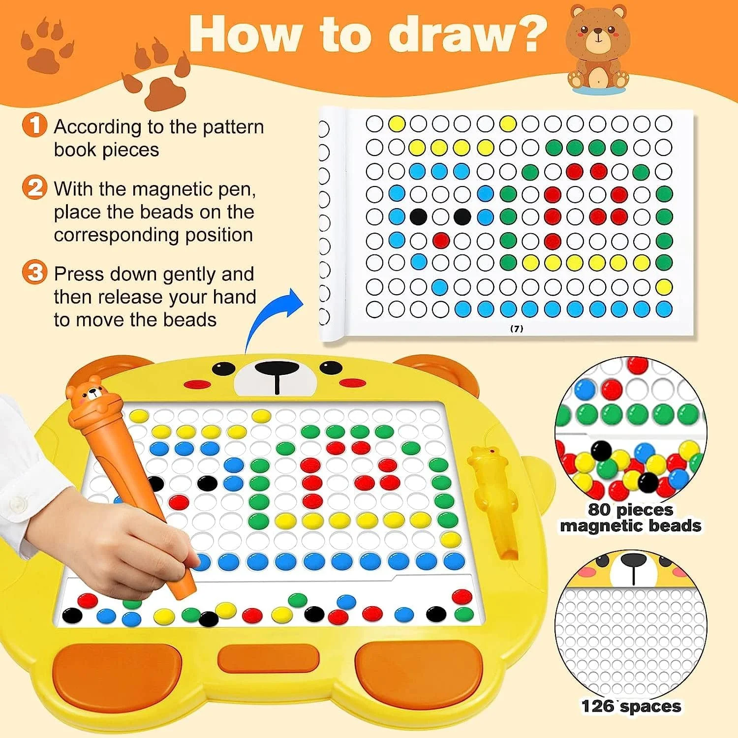 تخته طراحی مغناطیسی AM ANNA برای کودکان، تخته طراحی هنری نقطه ای مغناطیسی با مهره ها و قلم مغناطیسی رنگارنگ، اسباب بازی های مسافرتی برای کودکان نوپا، اسباب بازی آموزشی پیش دبستانی مونته سوری برای کودکان 3+ سال (80 مهره) تخته طراحی مغناطیسی AM ANNA برای کودکان، تخته طراحی هنری نقطه ای مغناطیسی با مهره ها و قلم مغناطیسی رنگارنگ، اسباب بازی های مسافرتی برای کودکان نوپا، اسباب بازی آموزشی پیش دبستانی مونته سوری برای کودکان 3+ سال (80 مهره)