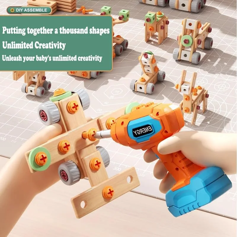 جعبه ابزار اسباب بازی AM ANNA برای کودکان، جعبه ابزار چوبی با 124 قطعه، اسباب بازی های مونته سوری، اسباب بازی های ساختنی آموزشی STEM برای سنین 3، 4 و 5 سال، هدیه ابزار برای بازی خیالی پسرانه و دخترانه جعبه ابزار اسباب بازی AM ANNA برای کودکان، جعبه ابزار چوبی با 124 قطعه، اسباب بازی های مونته سوری، اسباب بازی های ساختنی آموزشی STEM برای سنین 3، 4 و 5 سال، هدیه ابزار برای بازی خیالی پسرانه و دخترانه