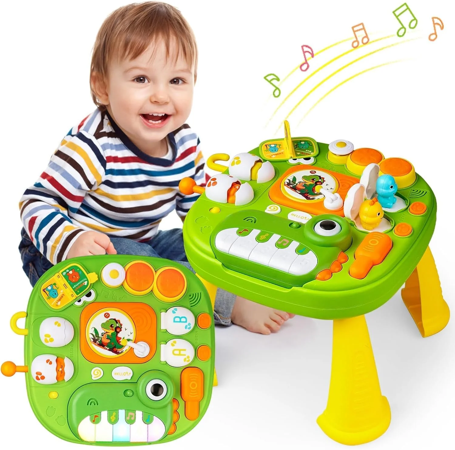 میز بازی کودک اِی اِم آنا، اسباب بازی های موزیکال و آموزشی برای کودکان 6 تا 12 ماهه، مرکز فعالیت های آموزشی کودک، میز بازی ایستاده برای کودکان 1، 2 و 3 ساله